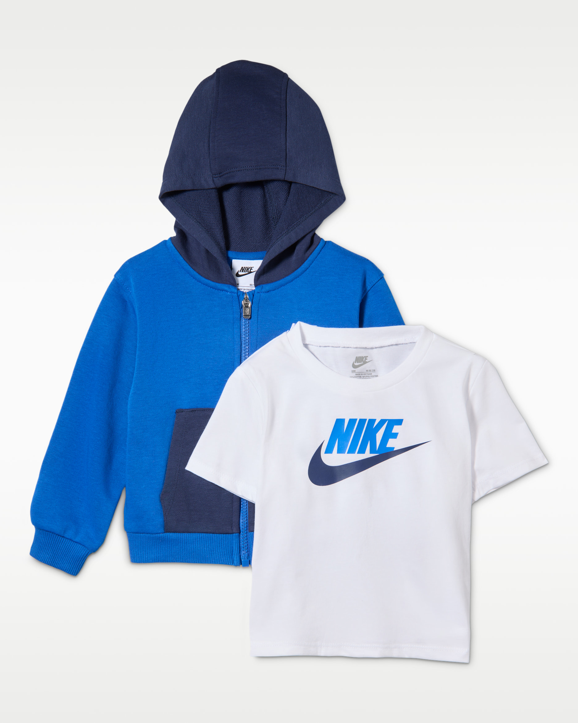 Nike Lifestyle 3-teiliges Set aus Hoodie und T-Shirt für Babys (12–24 Monate) - Midnight Navy