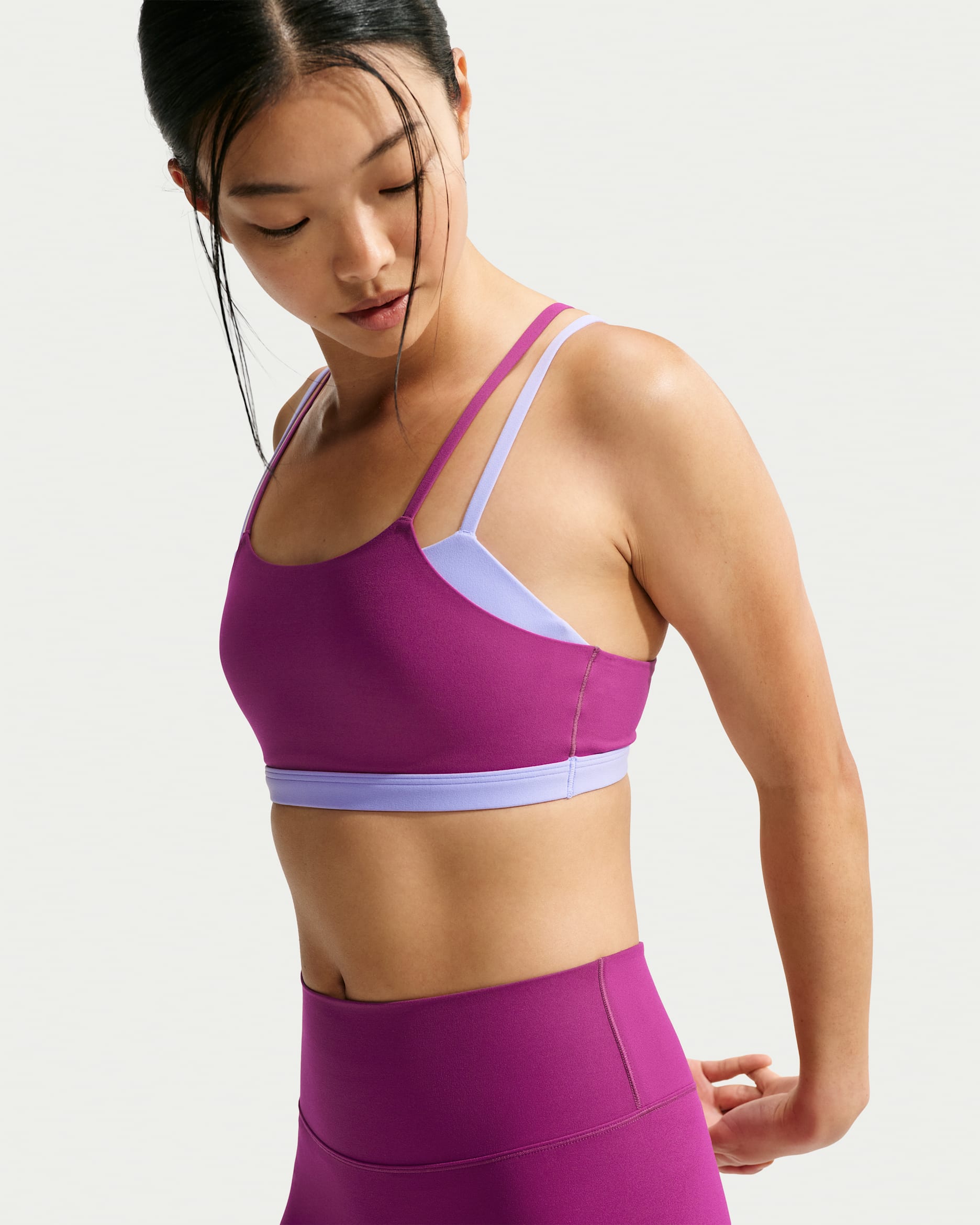 Nike Zenvy Women's Light-Support Padded Sports Bra - True Berry/Purple Pulse/White