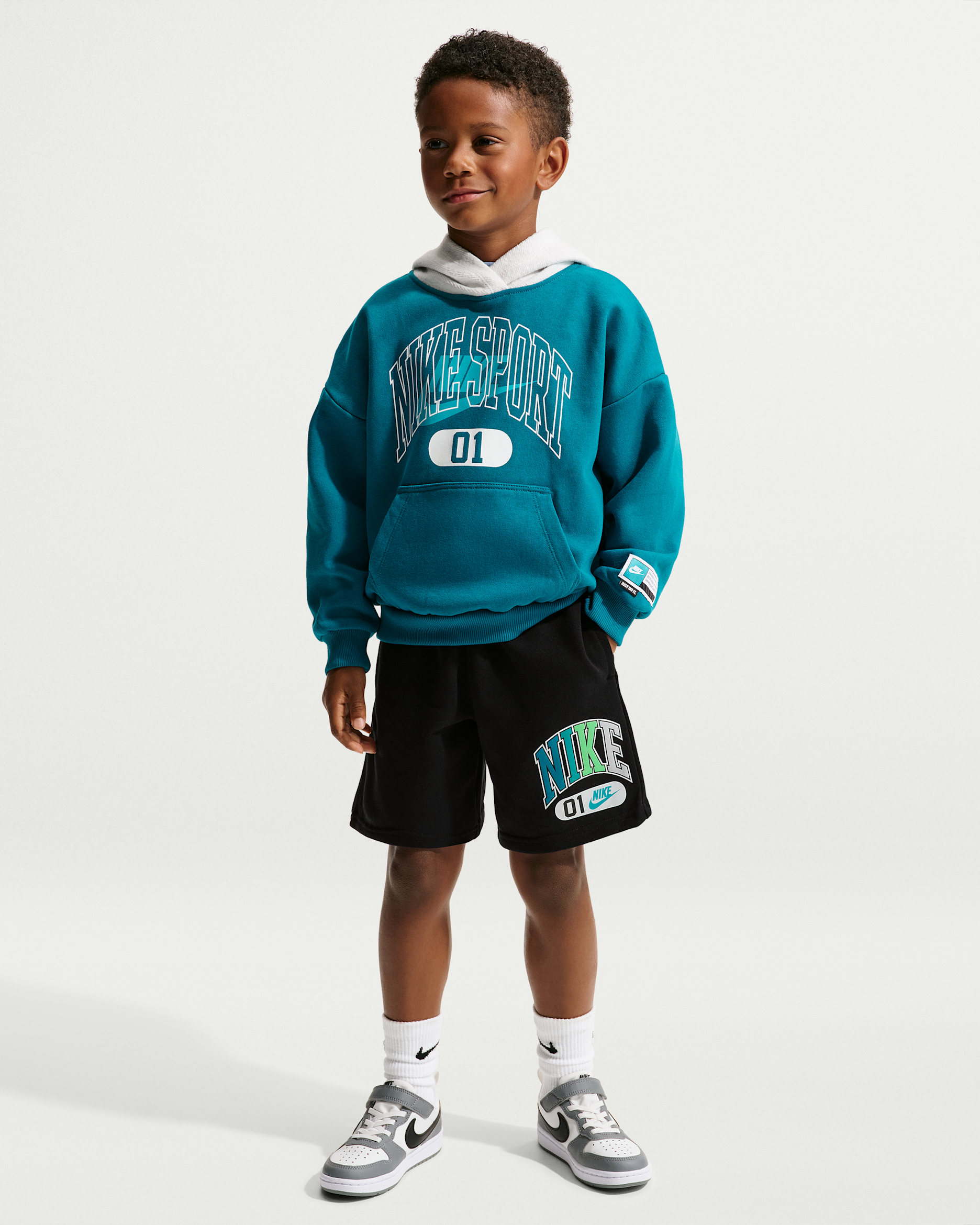 Nike Sportswear Little Kids' Multisport Fleece Shorts - Black