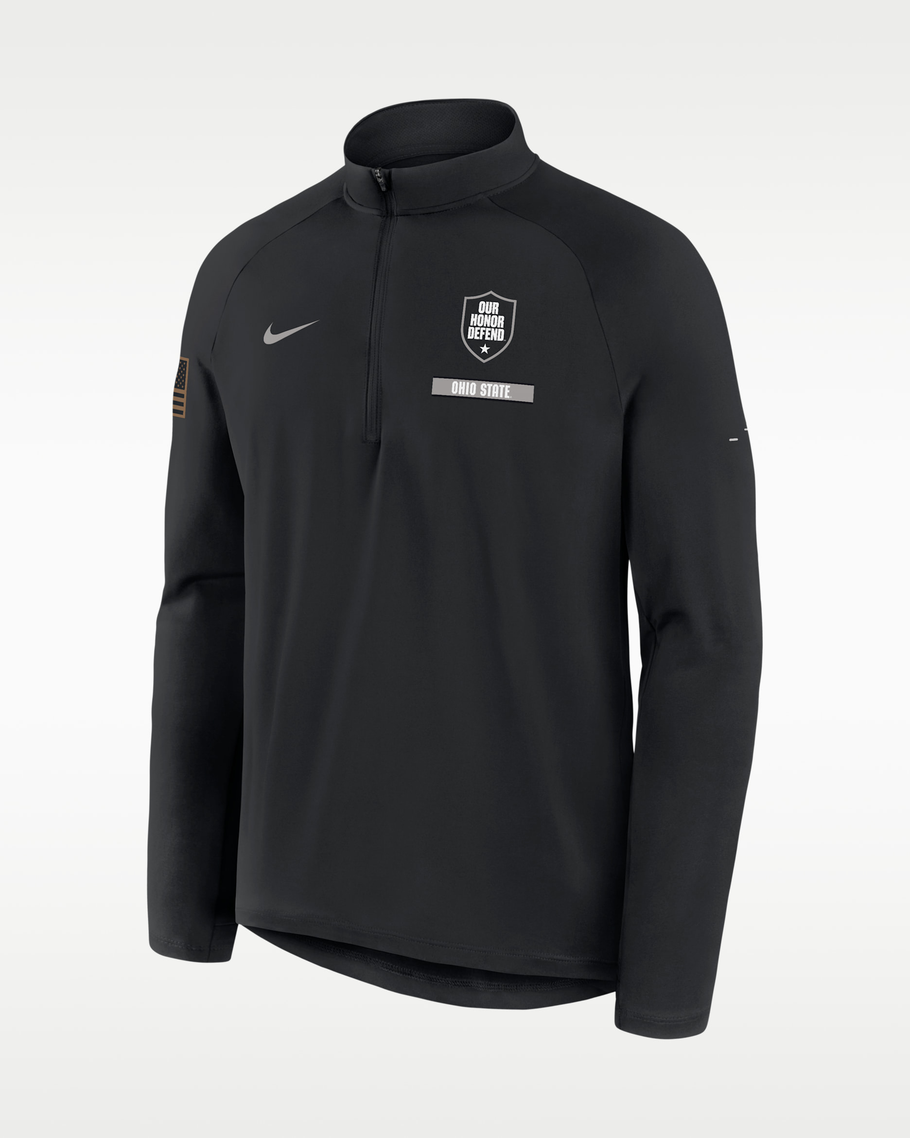Ohio State 2026 Military Appreciation Stride Men's Nike Dri-FIT College 1/2-Zip Long-Sleeve Top - Black