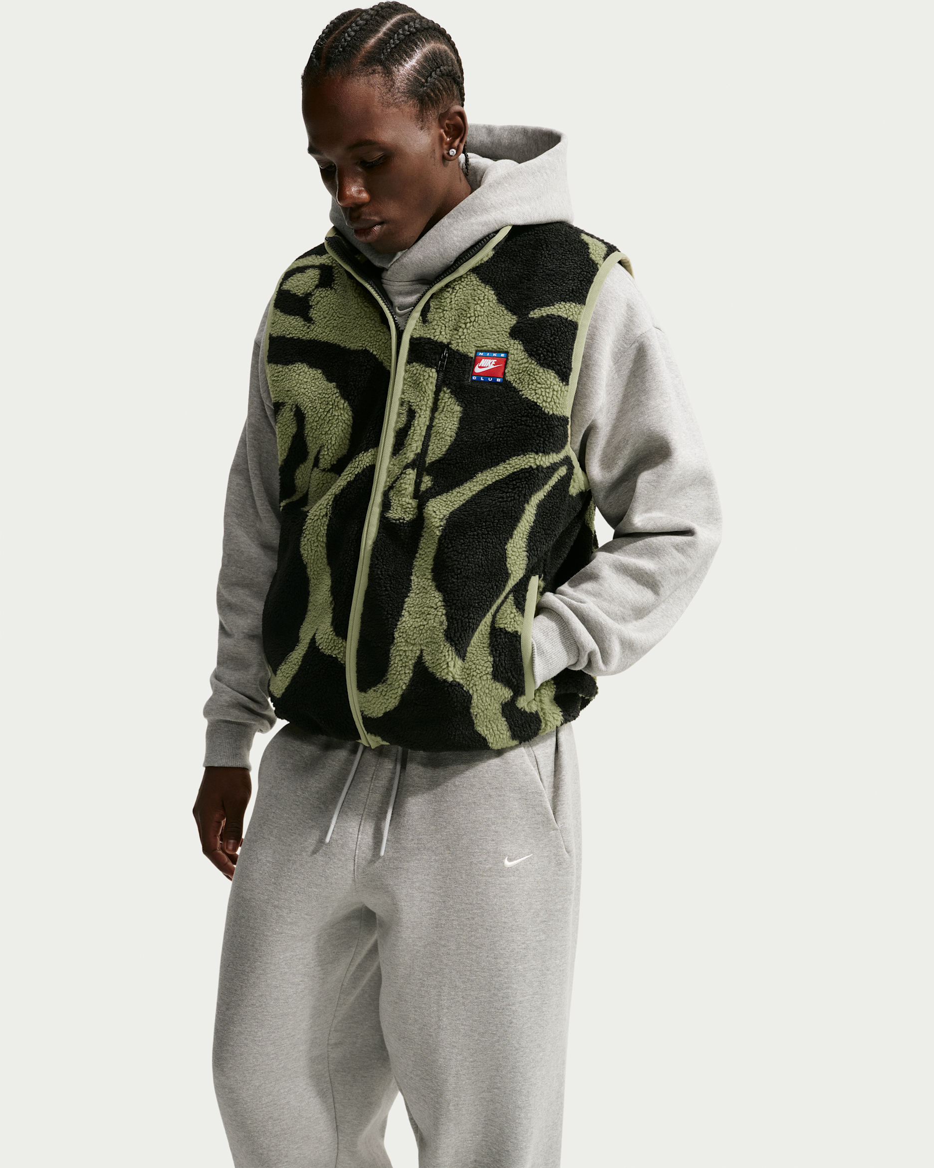 Nike Club Men's Winterized Fleece Full-Zip Vest - Dusty Olive