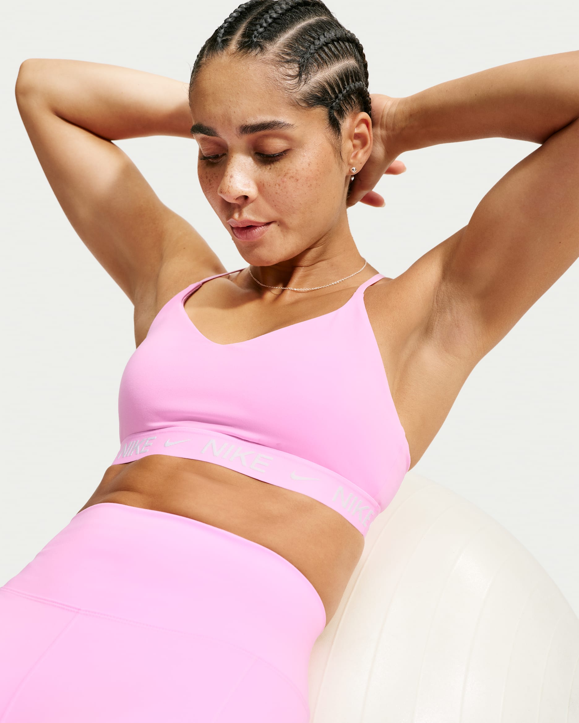 Nike Indy Light Support Women's Padded Adjustable Sports Bra - Pink Rise