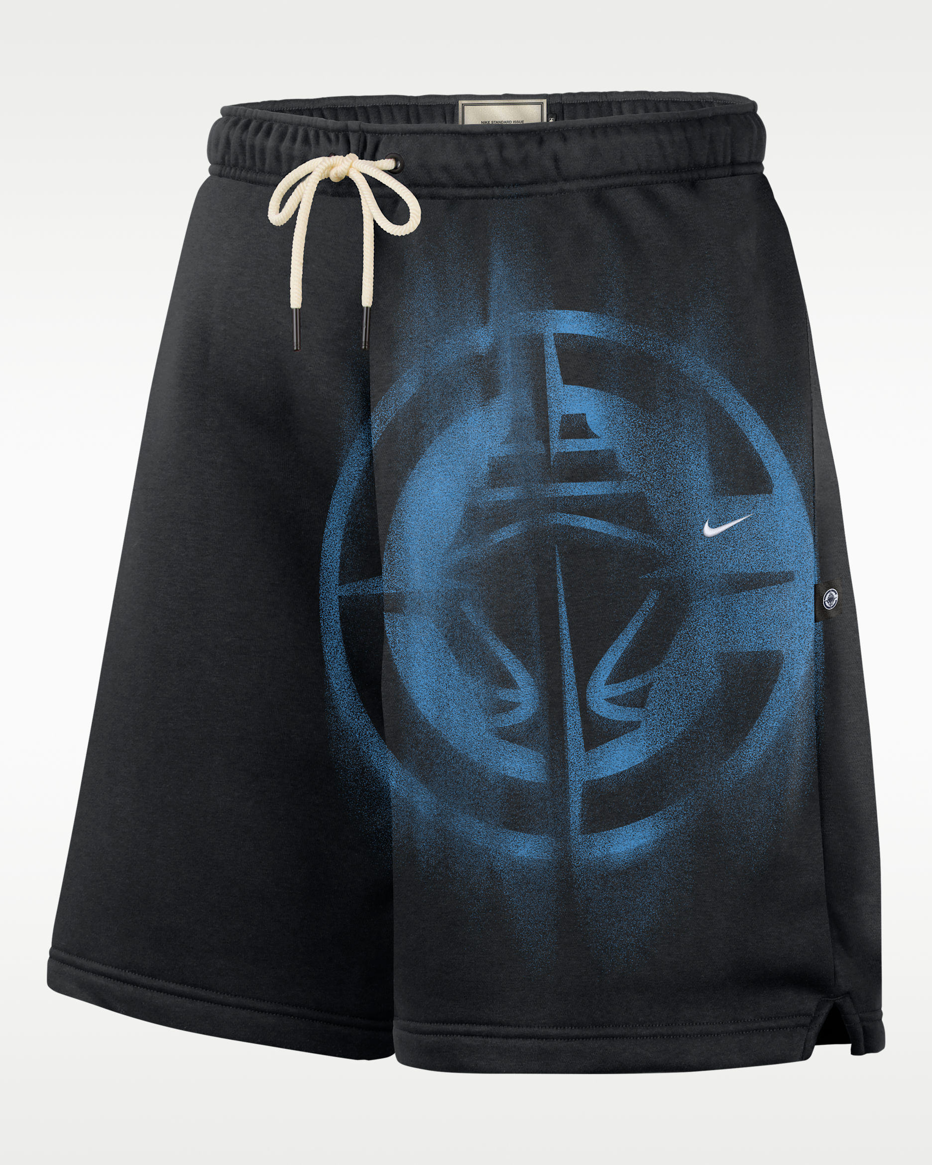 Shorts de básquetbol de tejido Fleece para hombre LA Clippers Standard Issue - Negro/Blanco