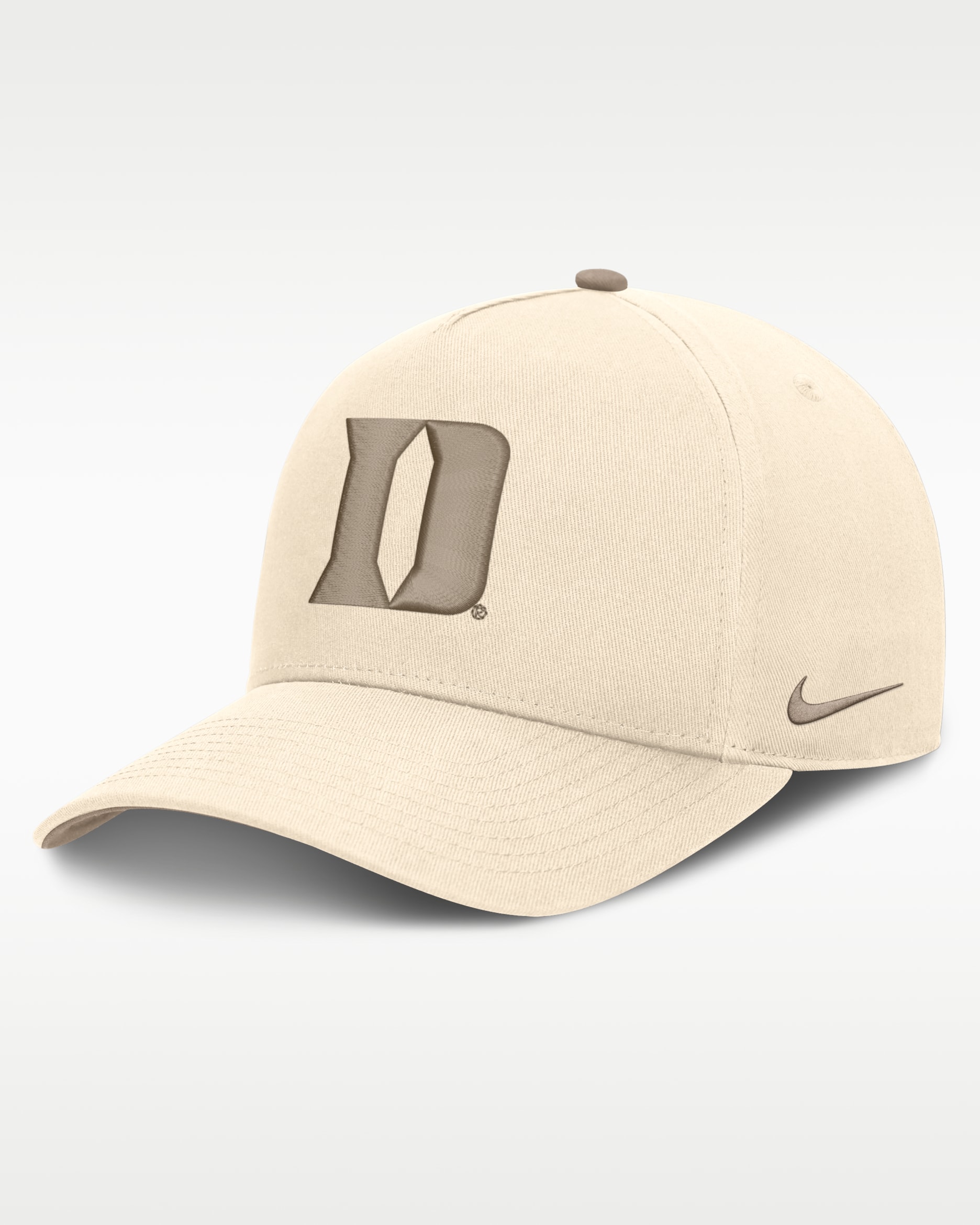 Duke Origin of Speed Rise Men's Nike Dri-FIT College A-Frame Adjustable Hat - Natural/Khaki