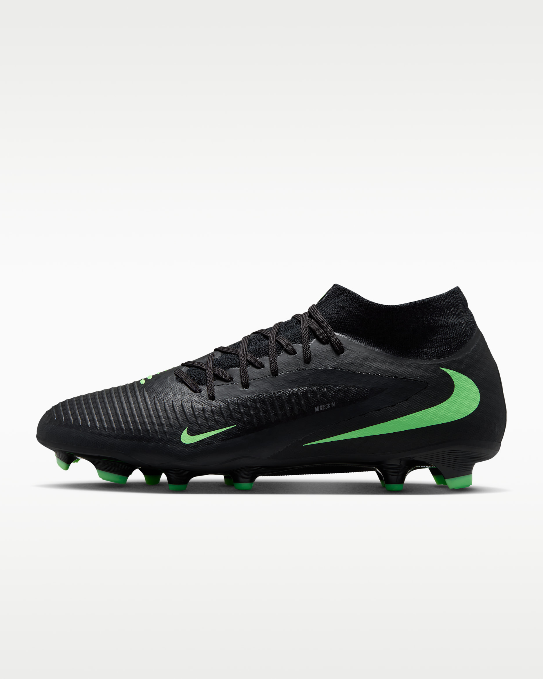 Nike Phantom 6 High Academy Multi-Ground Football Boot - Black/Black/Illusion Green