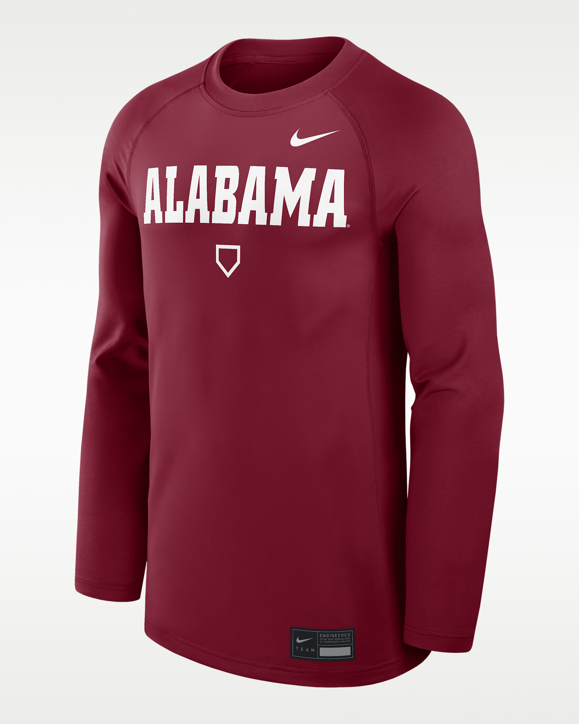 Alabama Dugout Game Time Men's Nike Dri-FIT College Long-Sleeve T-Shirt - Team Crimson