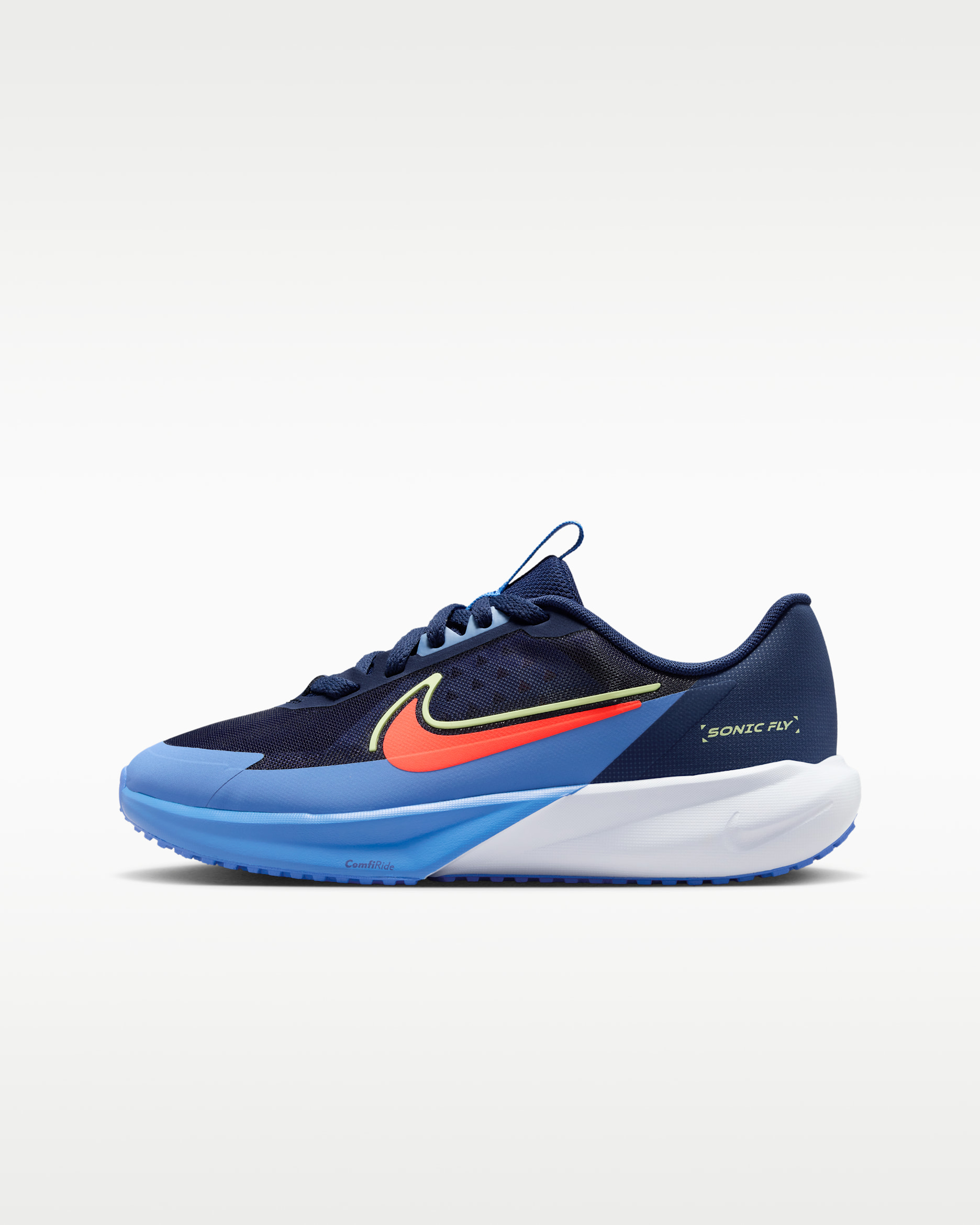 Nike Sonic Fly Big Kids' Running Shoes - Midnight Navy/Blue Crystal/Blue Tint/Hot Lava