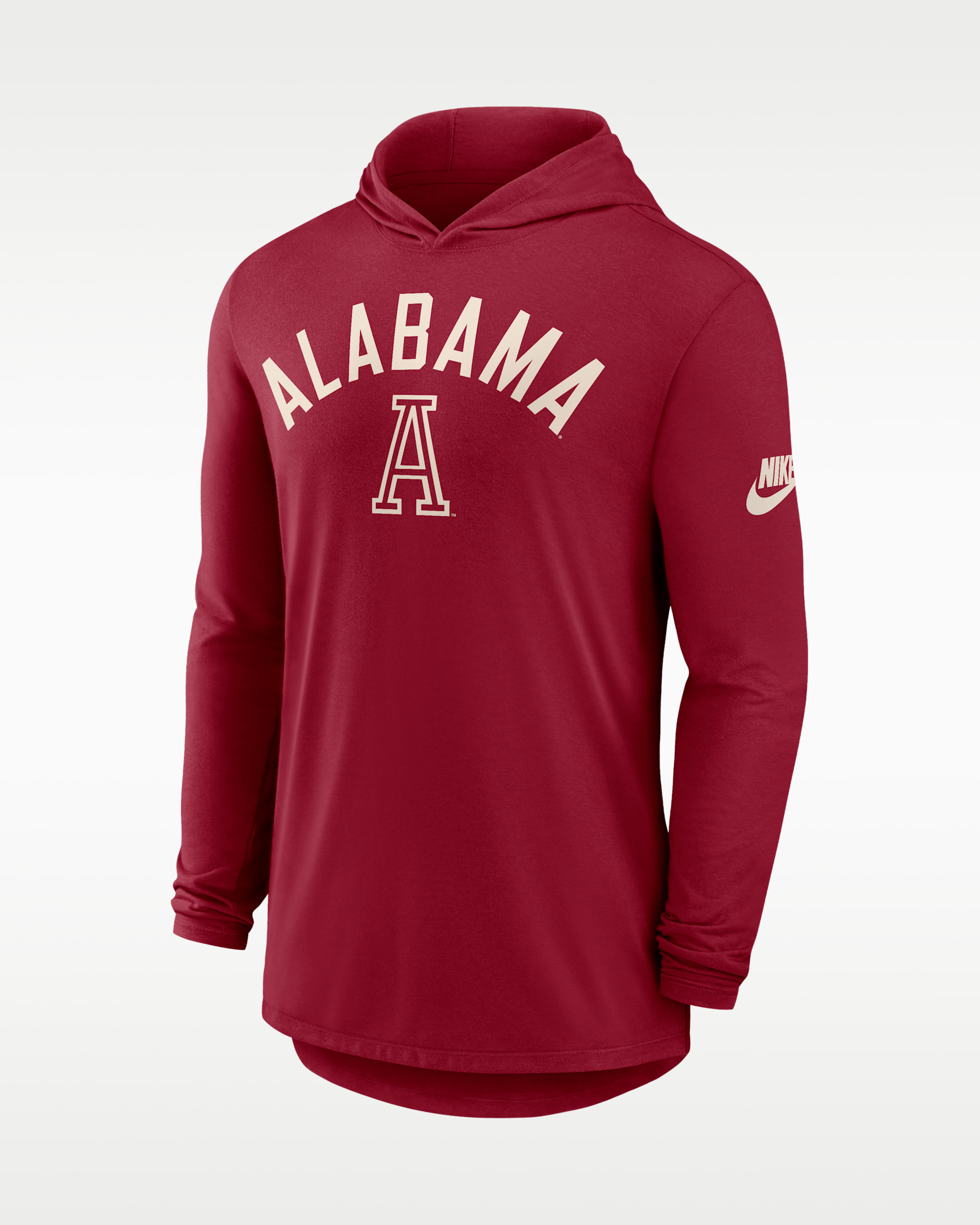 Alabama Legacy Arch Men's Nike Dri-FIT College Long-Sleeve Hooded T-Shirt - Crimson