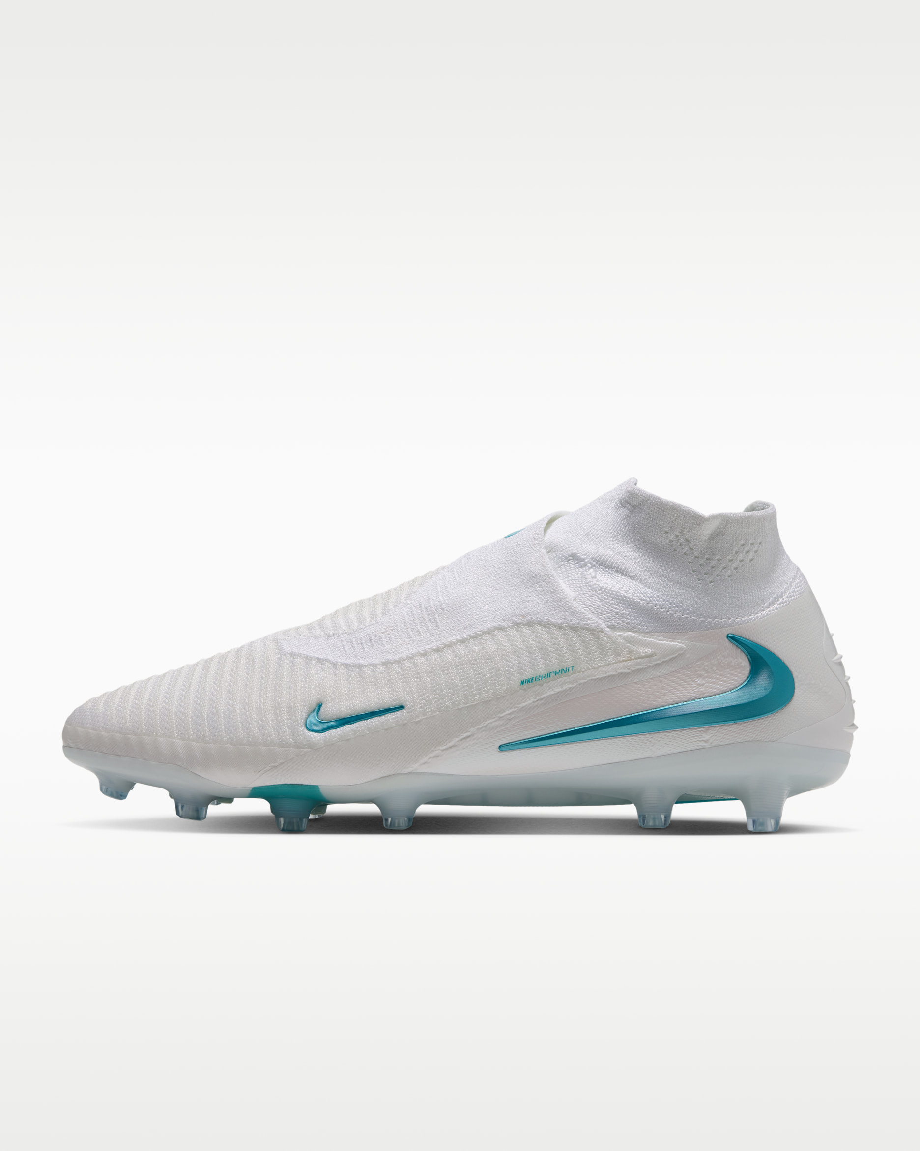 Nike Phantom 6 High Elite Artificial-Grass Soccer Cleats - White/White/Dusty Cactus