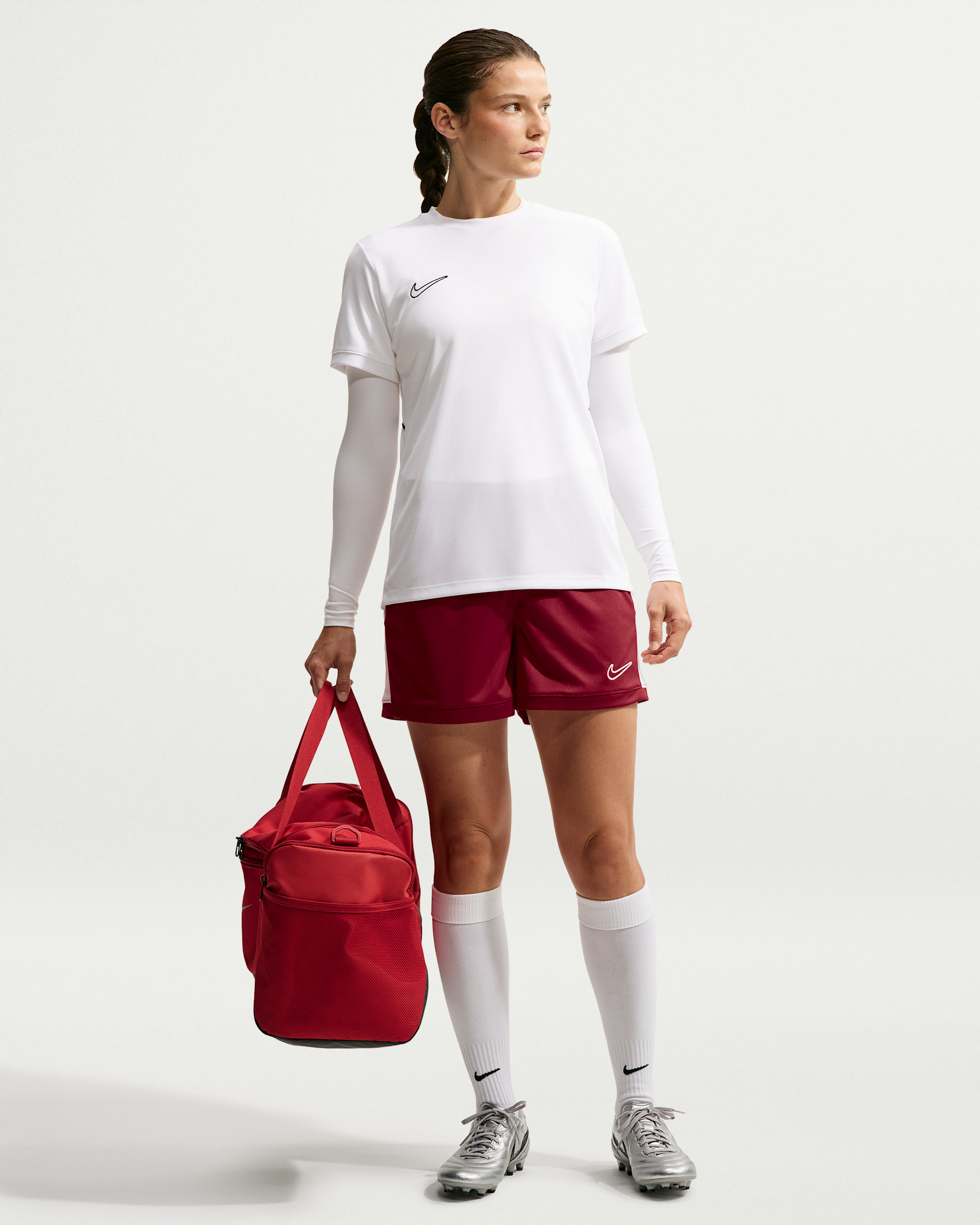 Nike Academy Women's Dri-FIT 4" Soccer Shorts - Team Red/Team Red/White/White