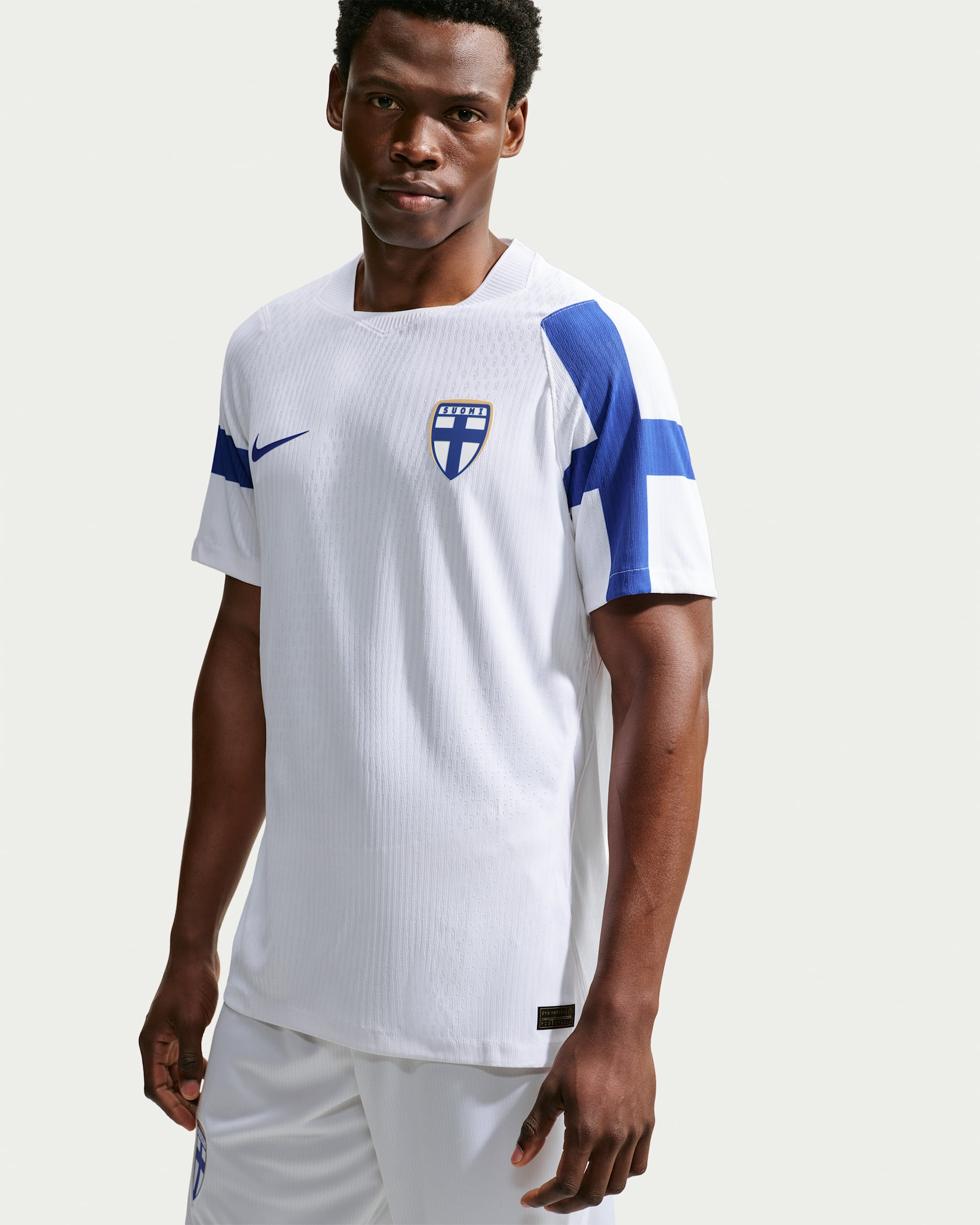 Finland 2026 Match Home Men's Nike Aero-FIT Soccer Authentic Jersey - White/Hyper Blue