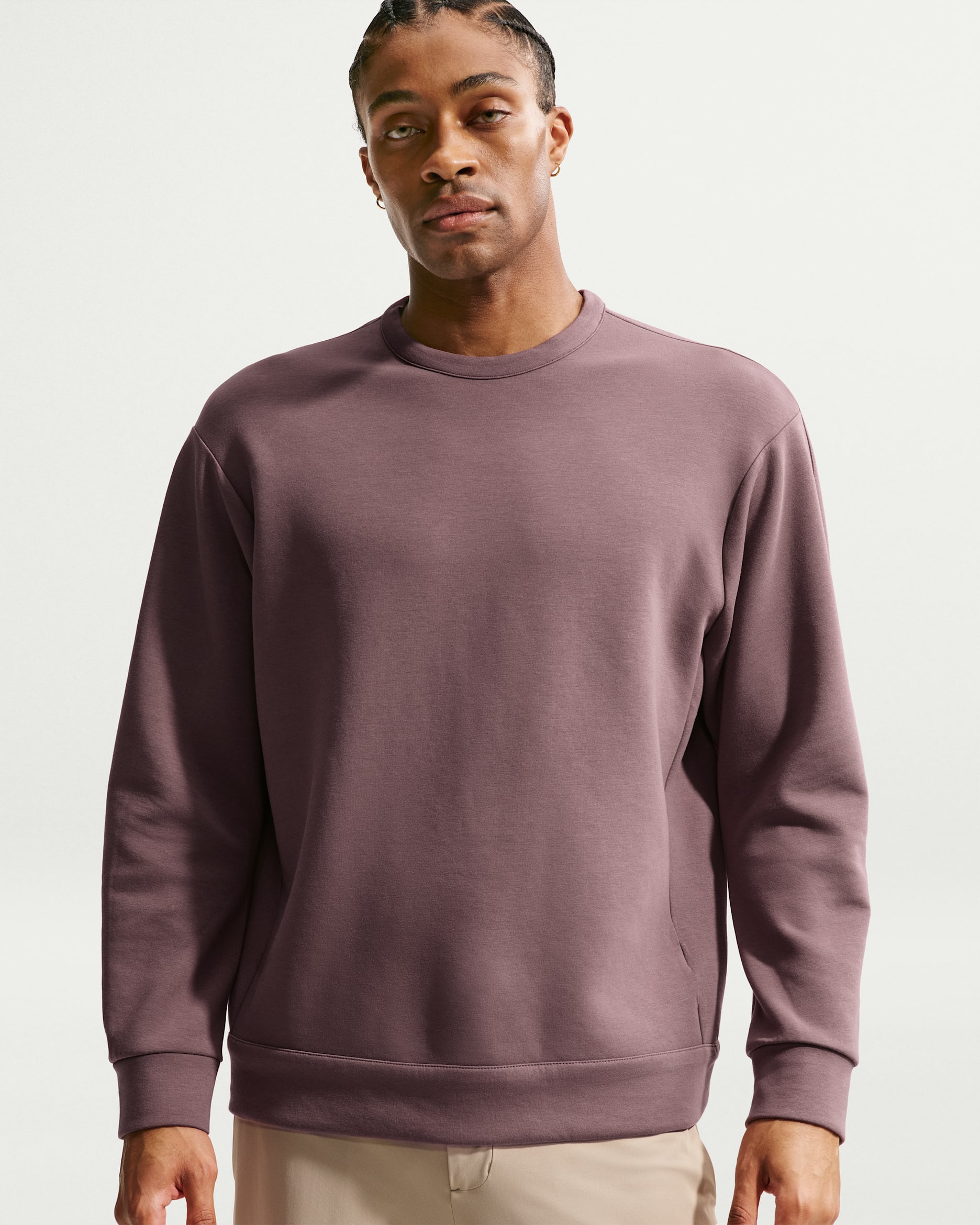 Nike 24.7 ImpossiblySoft Men's Dri-FIT Crew - Tattoo/Black/Burgundy Crush