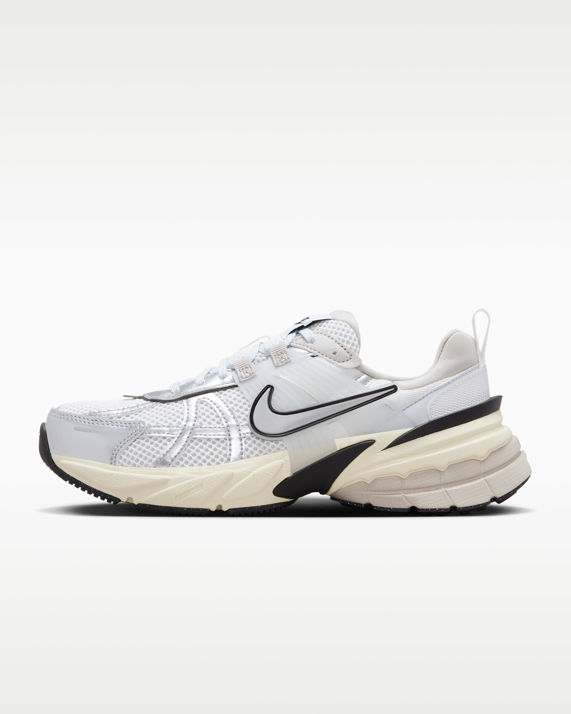 Nike V2K Run Women's Shoes with Reflective Accents - Summit White/Pure Platinum/Light Iron Ore/Metallic Silver