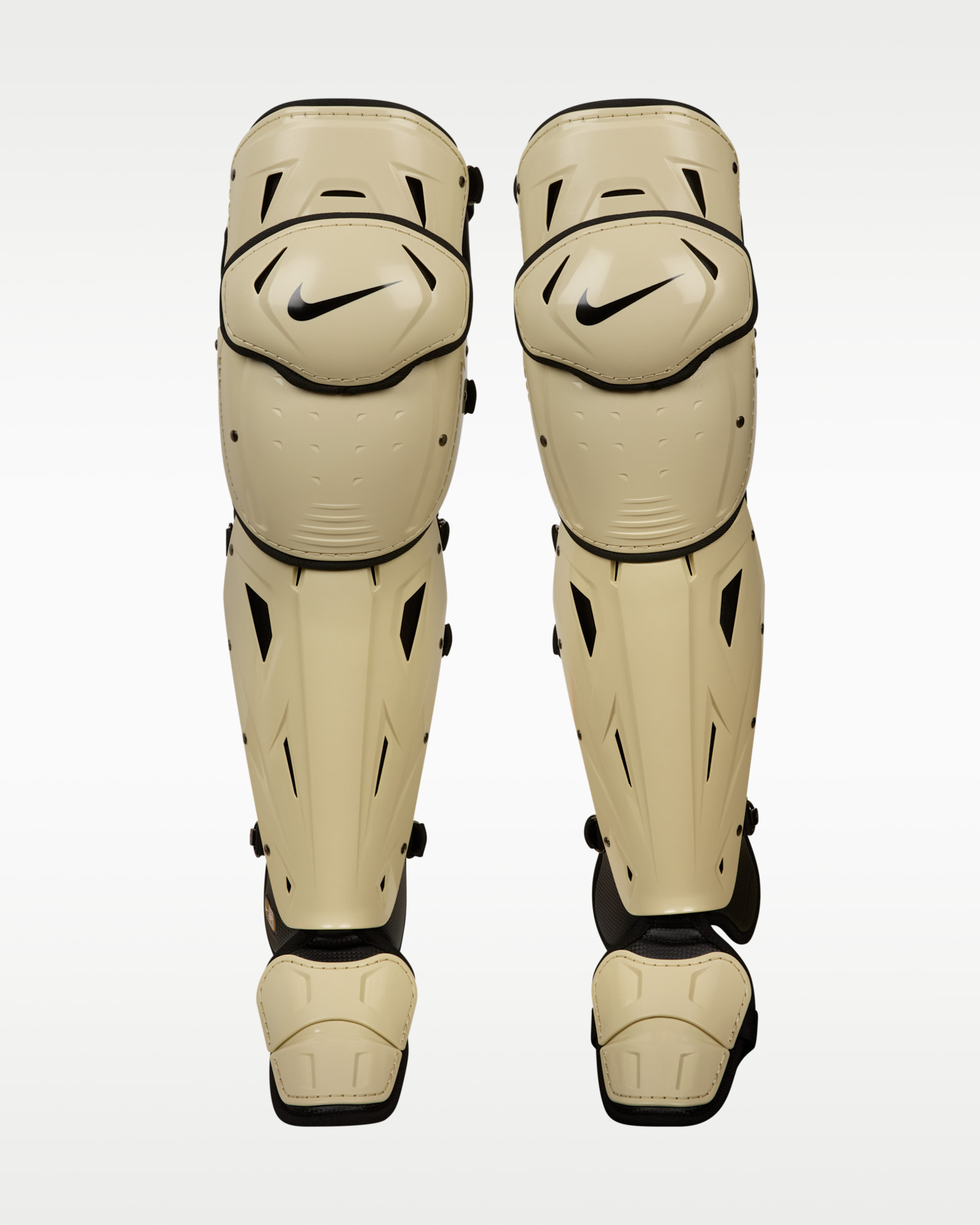Nike Diamond Elite Baseball Leg Guards - Light Khaki/Black/Black