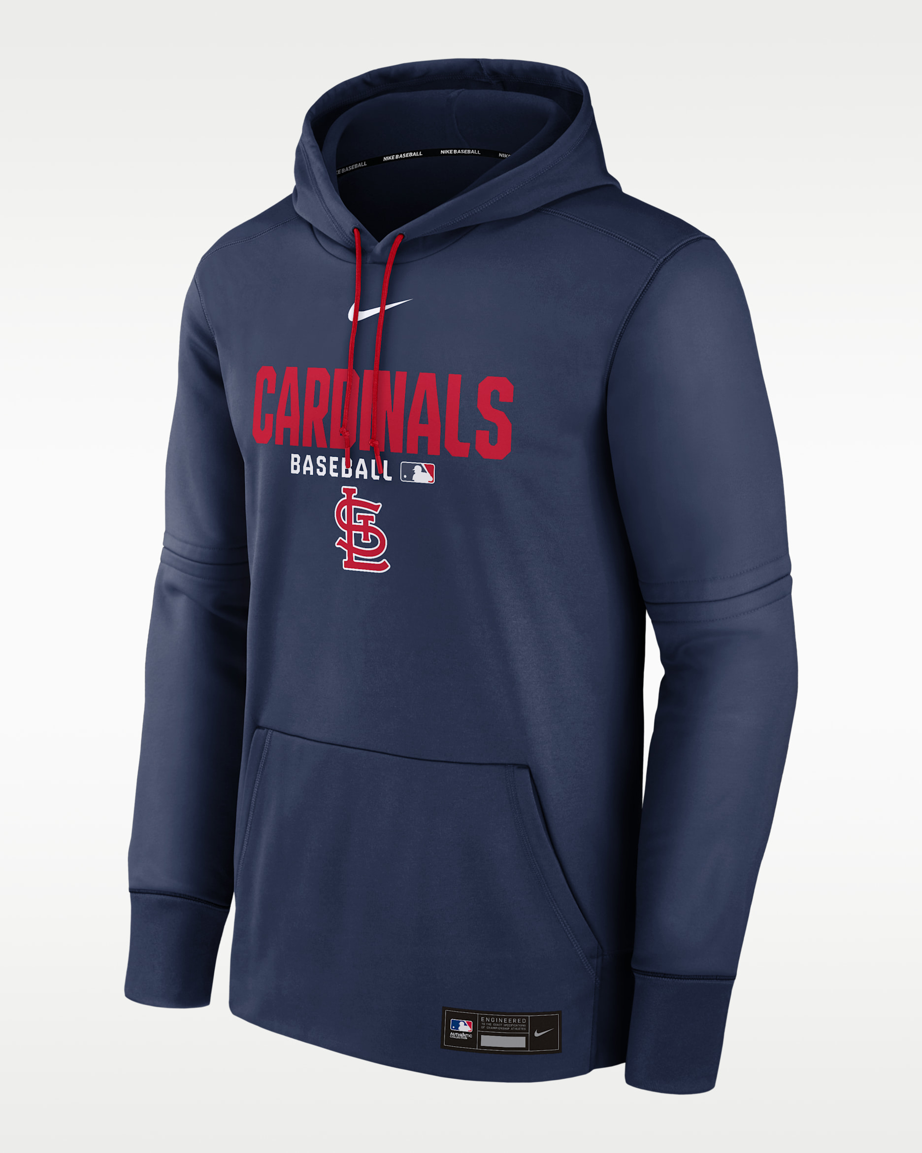 St. Louis Cardinals Authentic Collection Men's Nike Therma MLB Pullover Hoodie - Navy