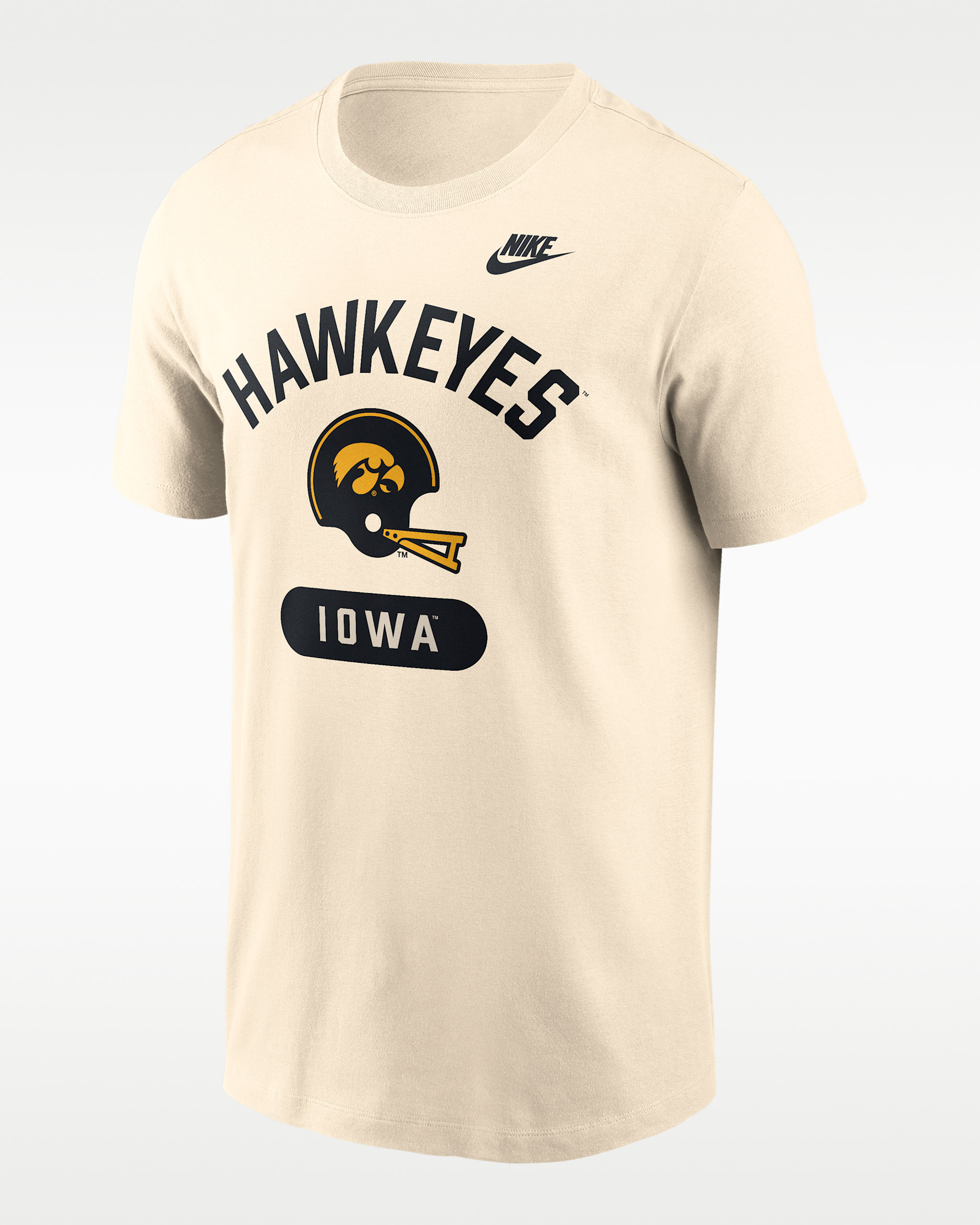Iowa Legacy Arch Helmet Men's Nike College T-Shirt - Natural