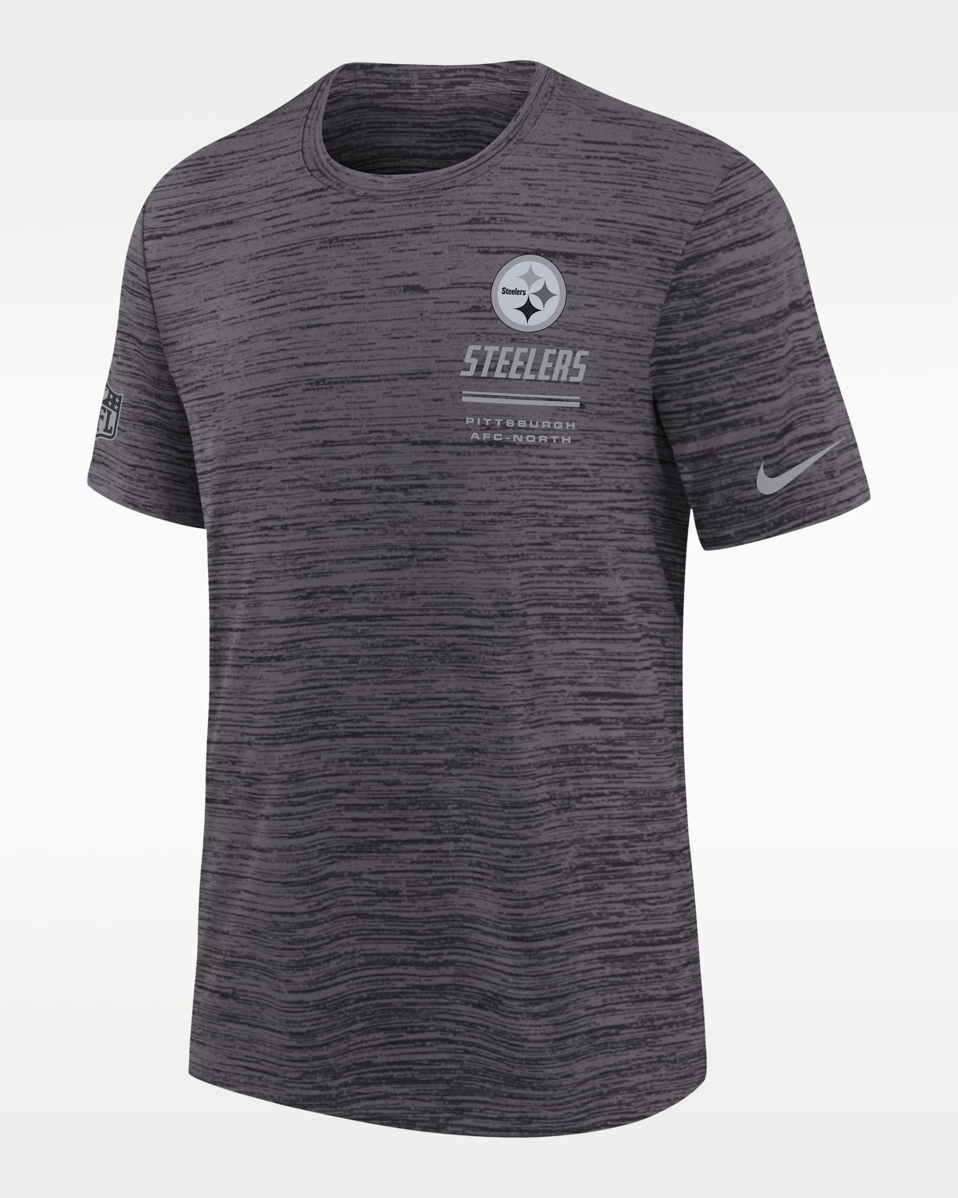 Playera Nike Dri-FIT de la NFL para niños talla grande Pittsburgh Steelers Sideline Team Issue Velocity - Negro