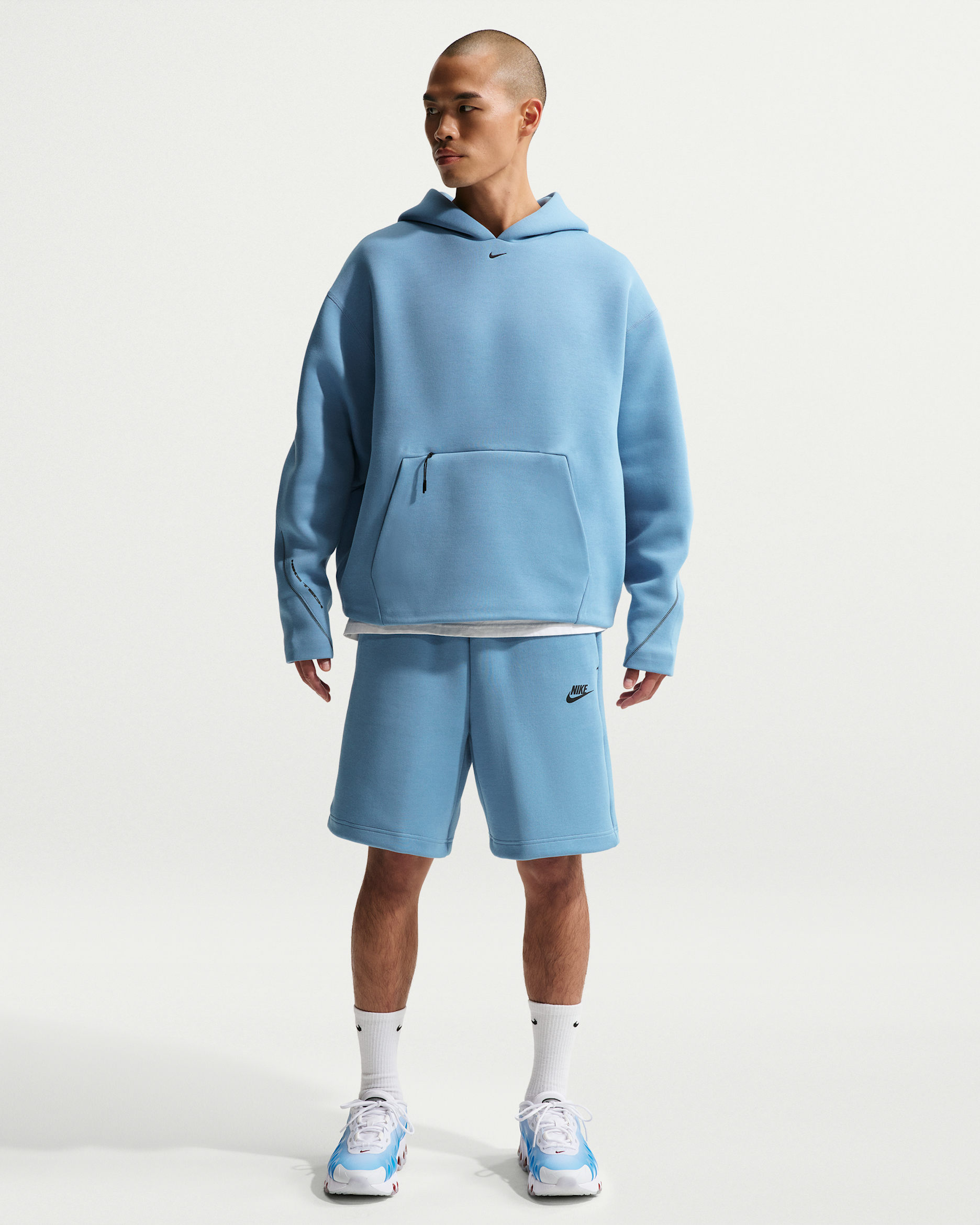 Shorts de tejido Fleece para hombre Nike Tech - Azul de trabajo/Negro