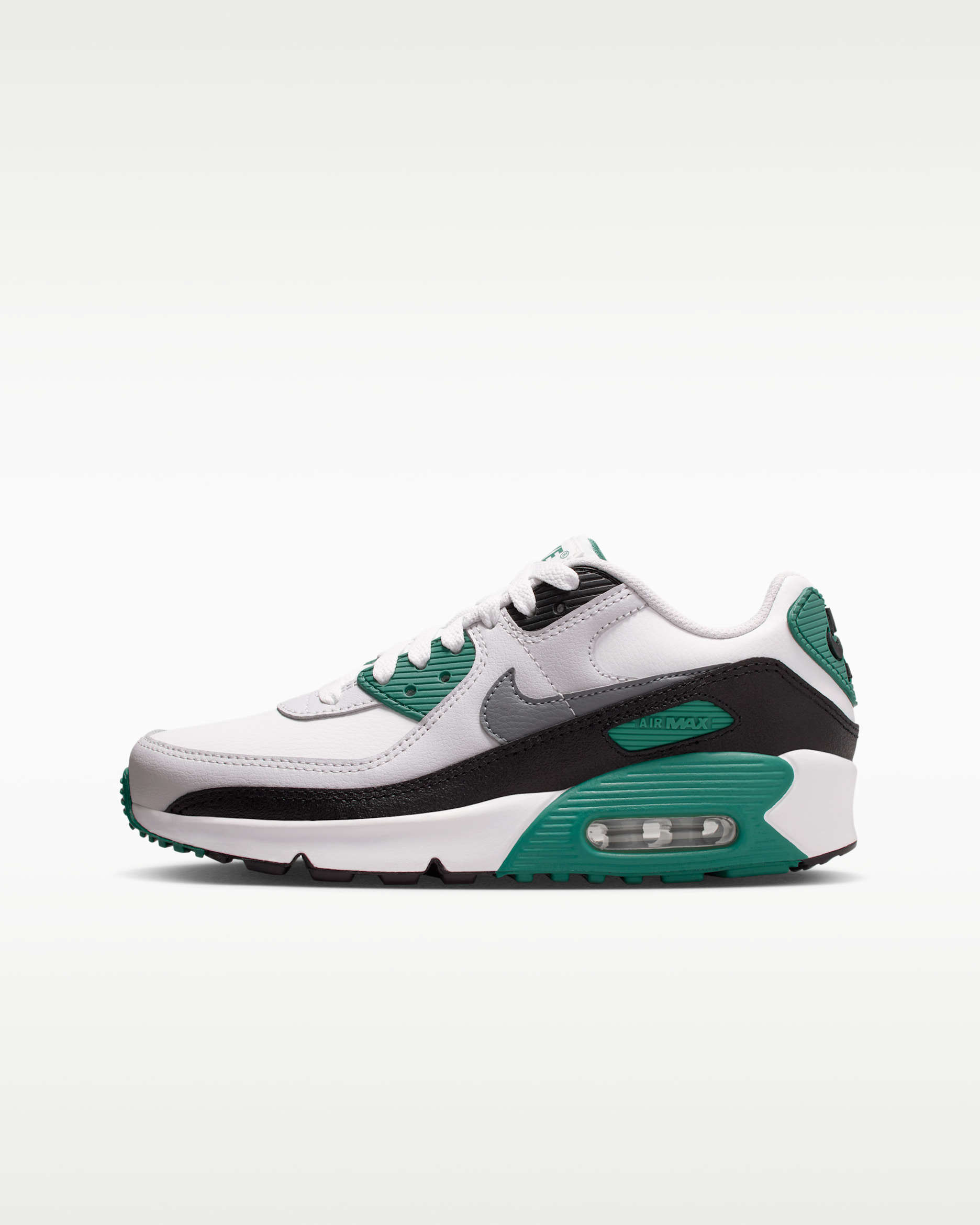Tenis para niños grandes Nike Air Max 90 LTR - Aura perenne/Blanco cumbre/Gris vasto/Gris azulado