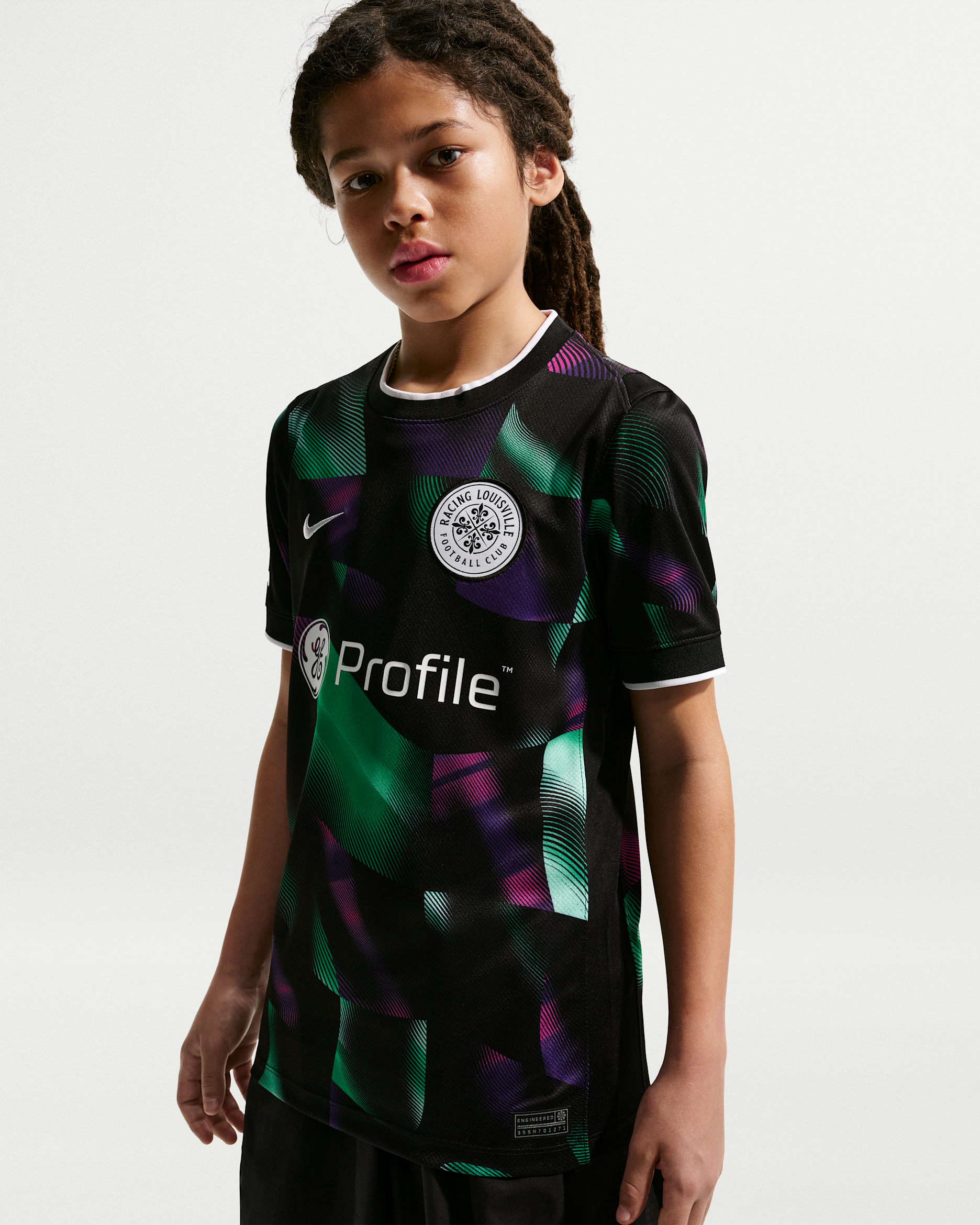 Racing Louisville FC Stadium Away Big Kids' Nike Dri-FIT NWSL Replica Jersey - Mint Foam