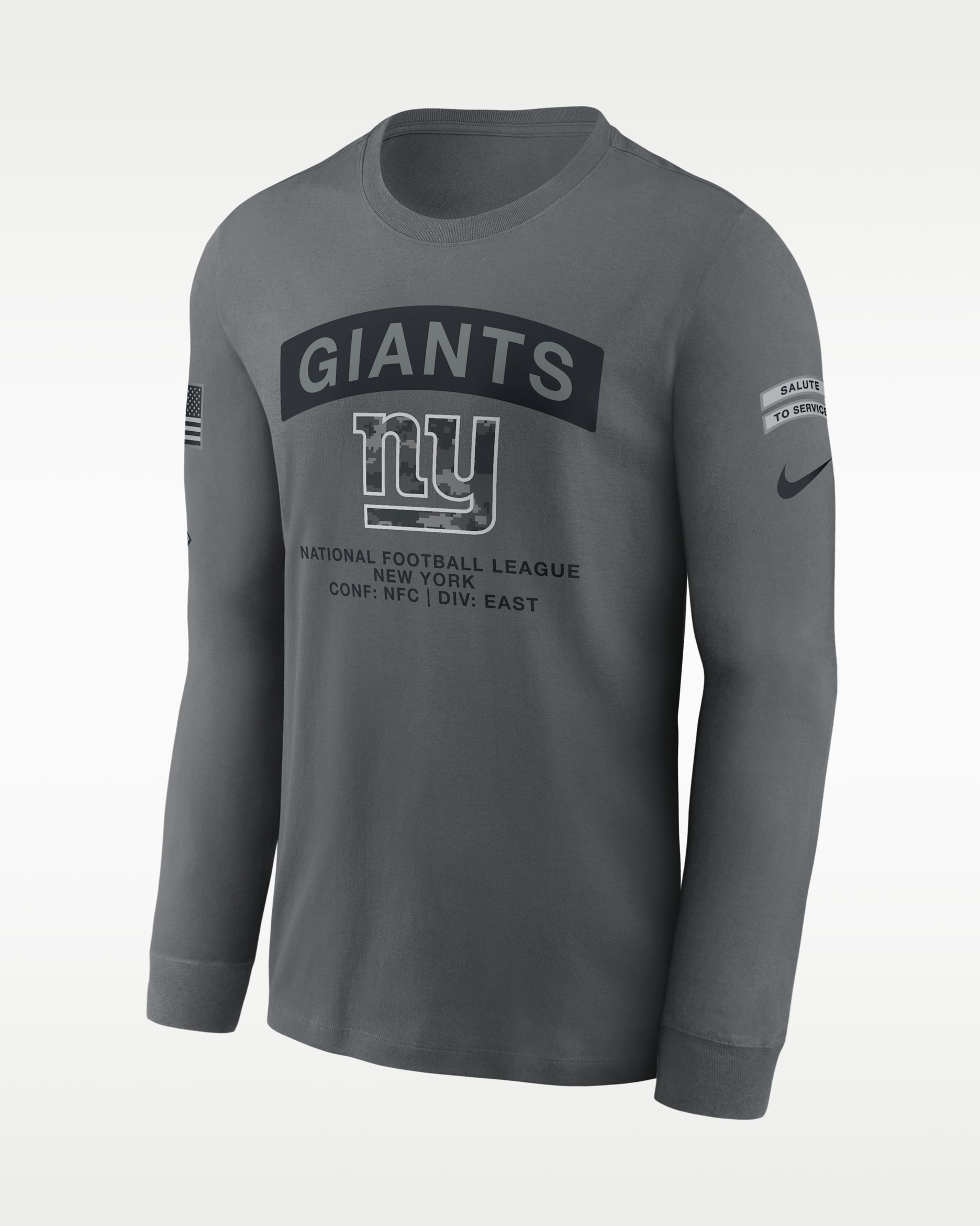 New York Giants Salute to Service Men's Nike NFL Long-Sleeve T-Shirt - Grey