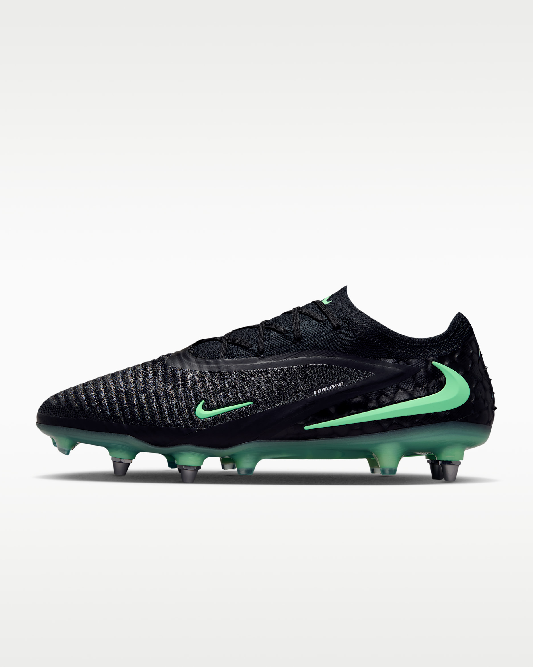 Nike Phantom 6 Low Elite Soft-Ground Football Boot - Black/Black/Illusion Green