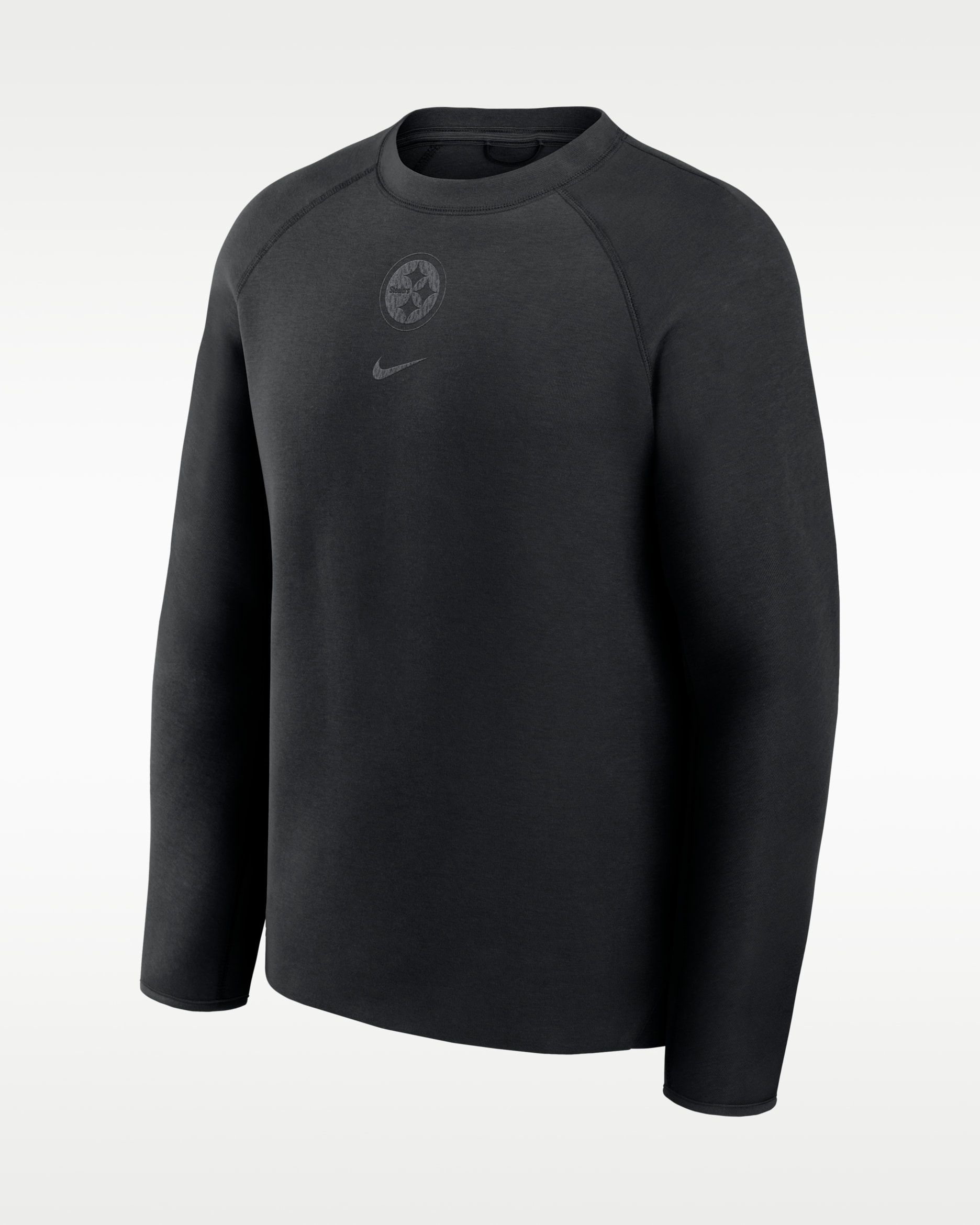 Pittsburgh Steelers Tech Fleece Men's Nike NFL Pullover Crew - Black