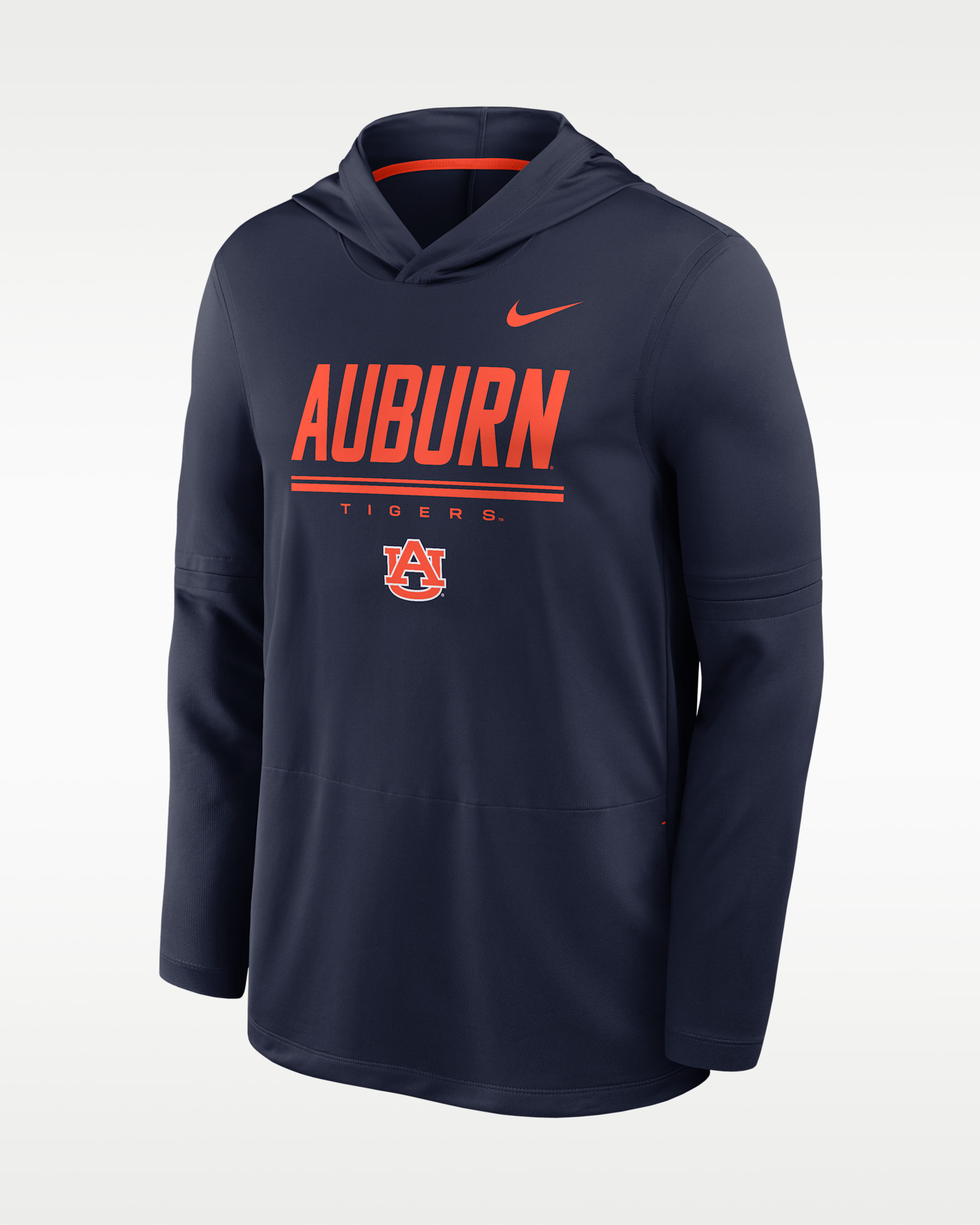 Auburn Sideline Men's Nike Dri-FIT College Long-Sleeve Hooded Top - College Navy/Team Orange