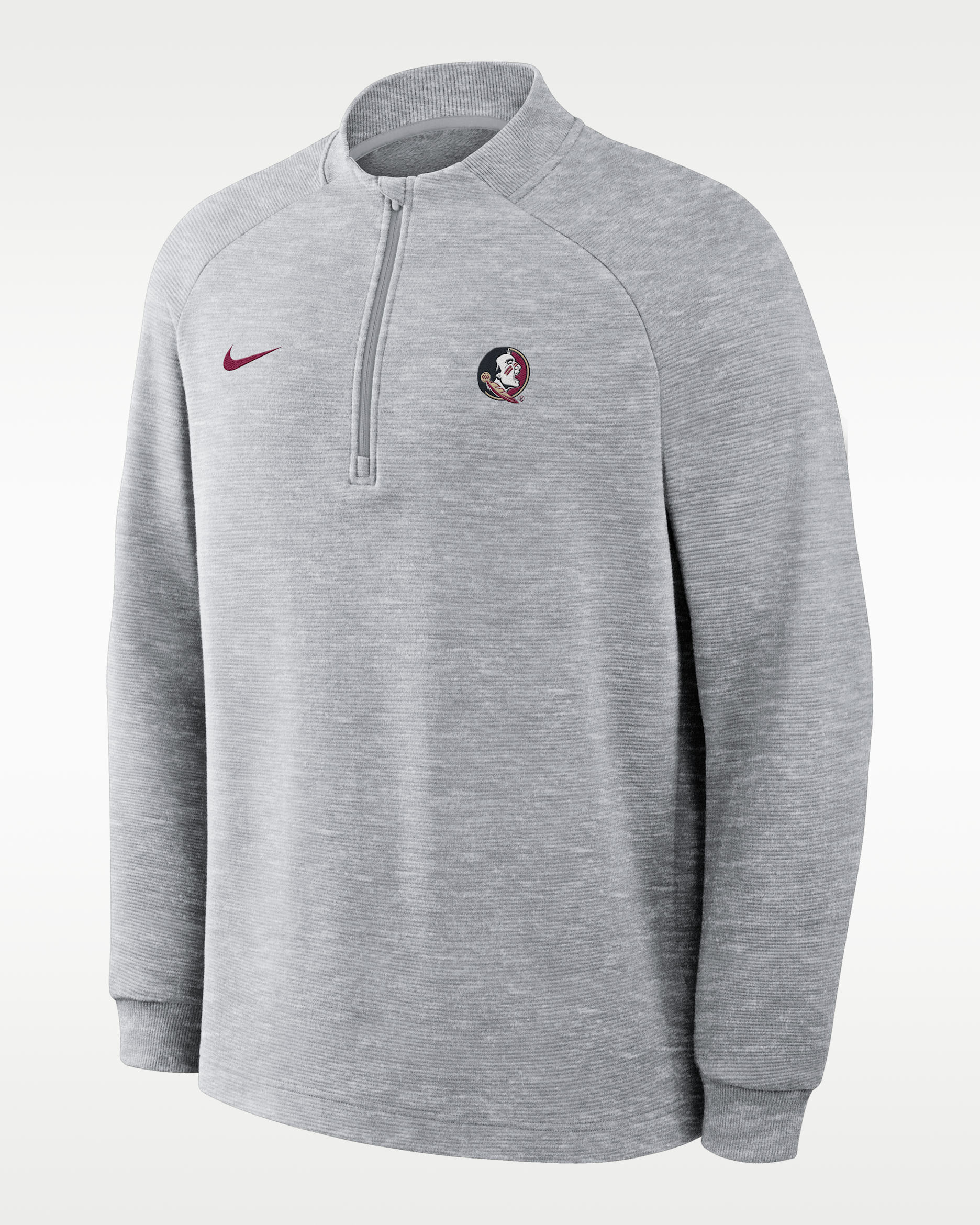 Sudadera universitaria Nike Therma-FIT de medio cierre para hombre Florida State Par - Gris