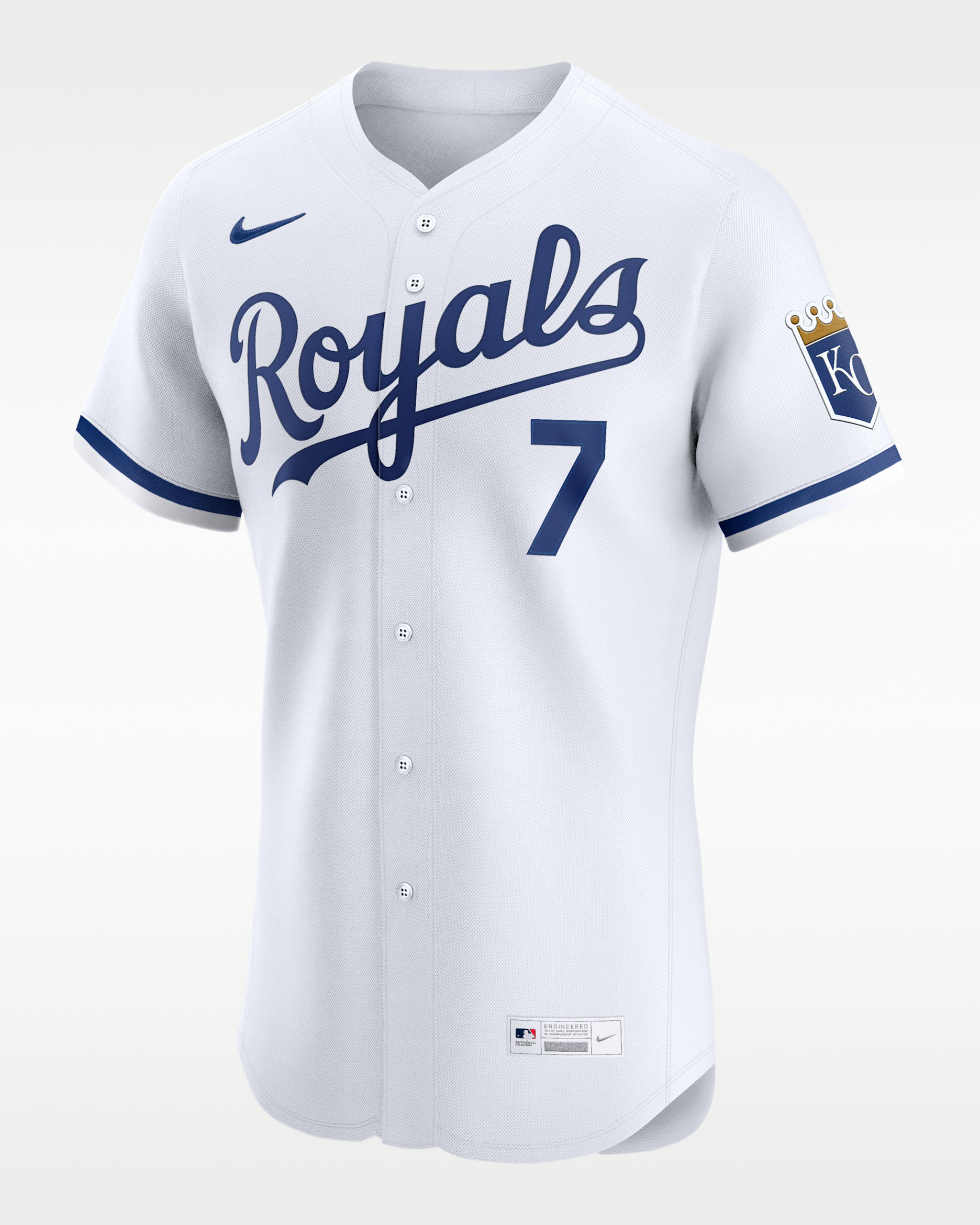 Bobby Witt Jr. Kansas City Royals Men's Nike Dri-FIT ADV MLB Elite Jersey - White