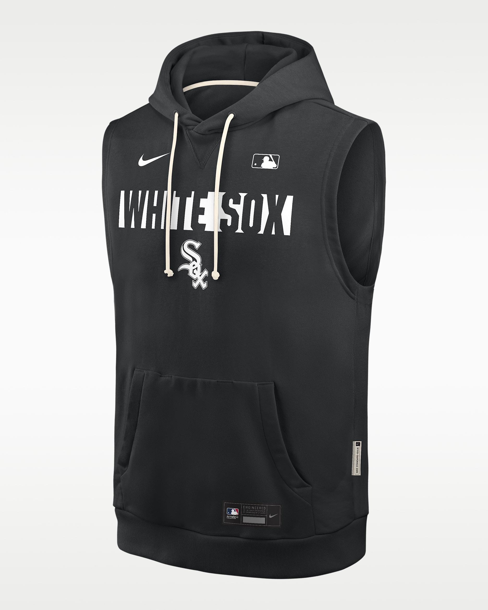 Chicago White Sox Authentic Collection Standard Issue Men's Nike Dri-FIT MLB Sleeveless Pullover Hoodie - Black
