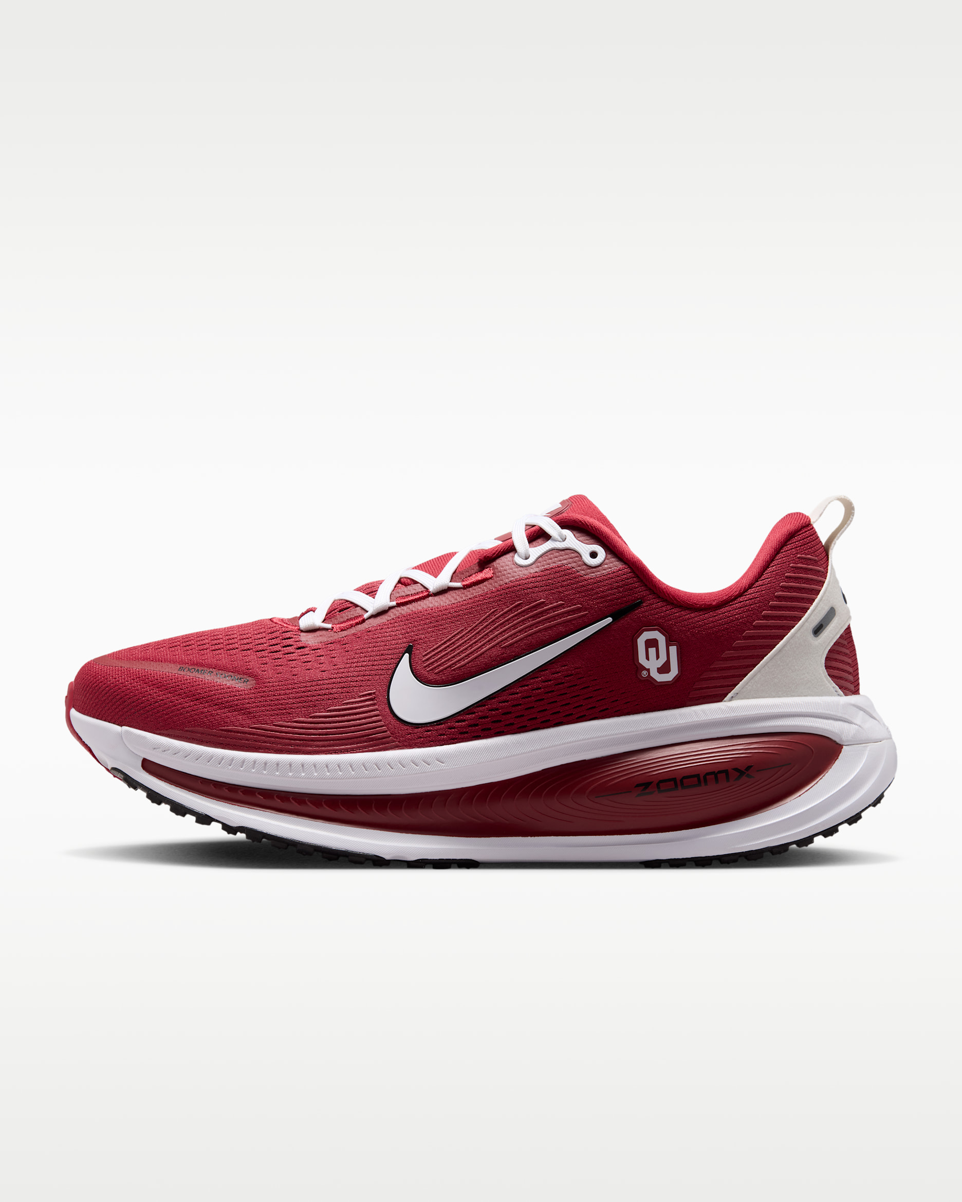 Nike College Vomero 18 (Oklahoma) Men's Road Running Shoes - Team Crimson/Black/White