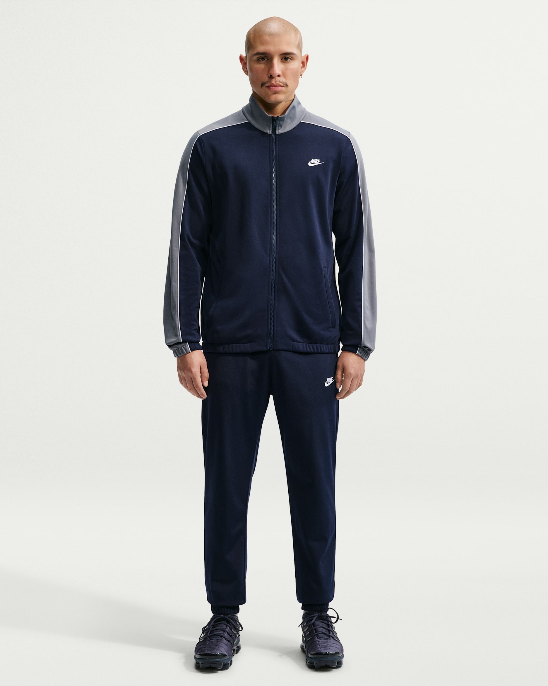 Nike Sportswear Club Men's Poly-Knit Tracksuit - Obsidian/Smoke Grey/White/White