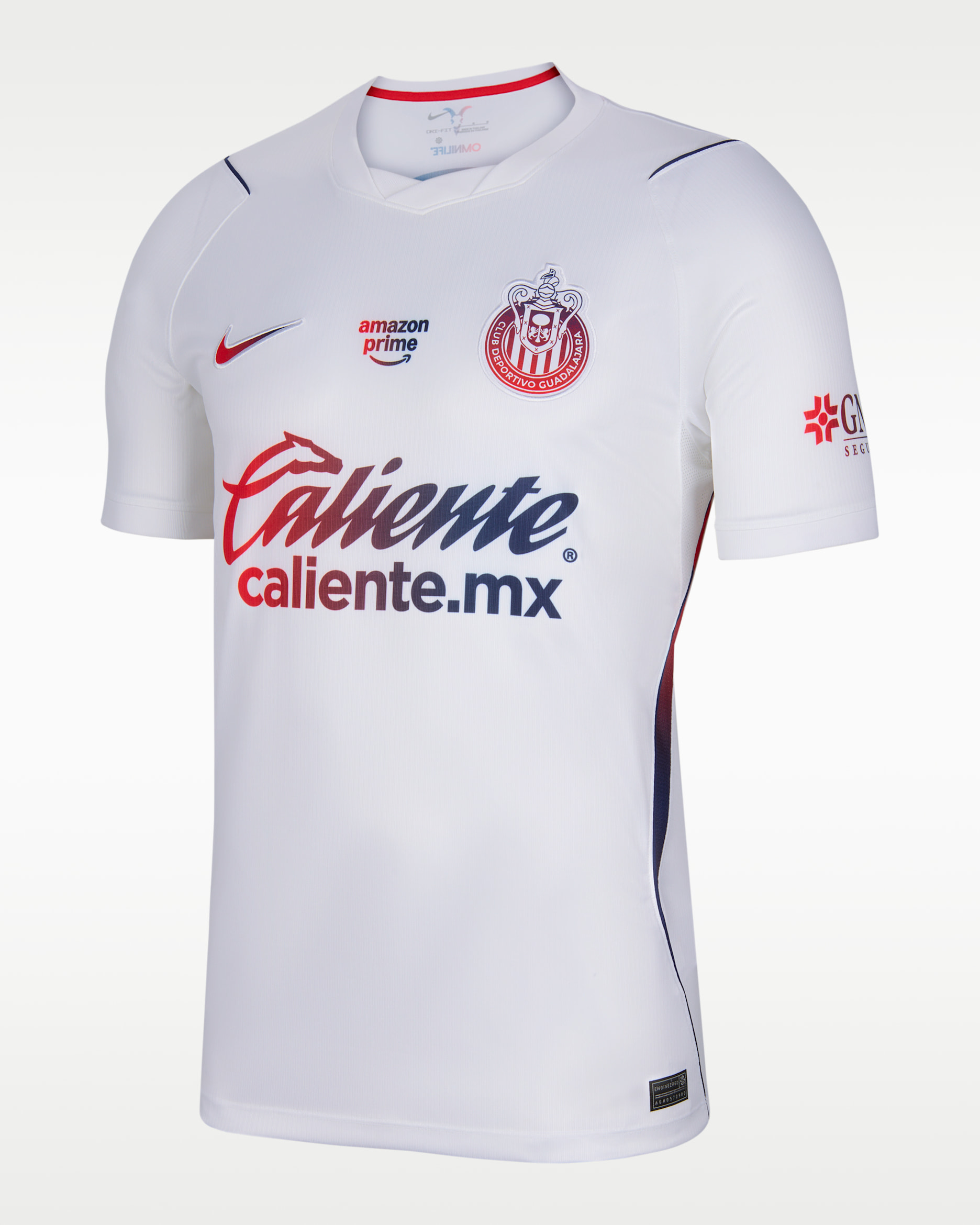 Jersey de futbol Nike Dri-FIT Replica del C.D. Guadalajara visitante 2026/27 Stadium para hombre - Blanco/Azul fiel/Rojo velocidad