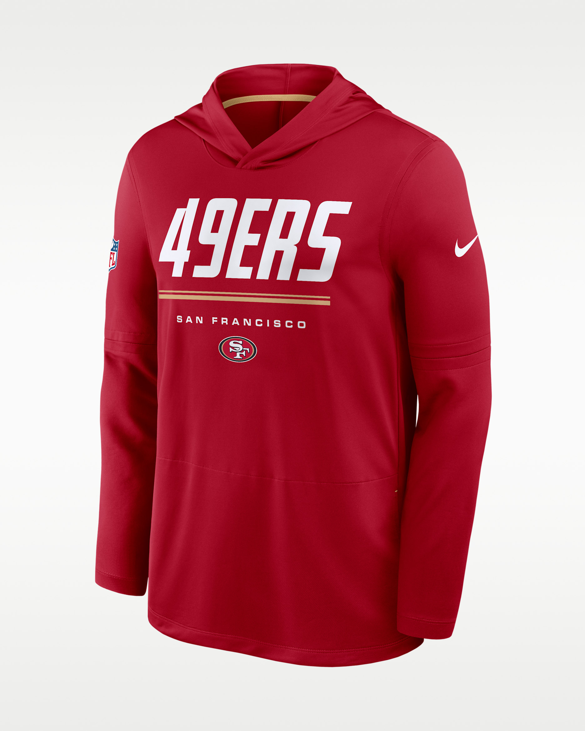 San Francisco 49ers Sideline Men's Nike Dri-FIT NFL Long-Sleeve Hooded Top - Red