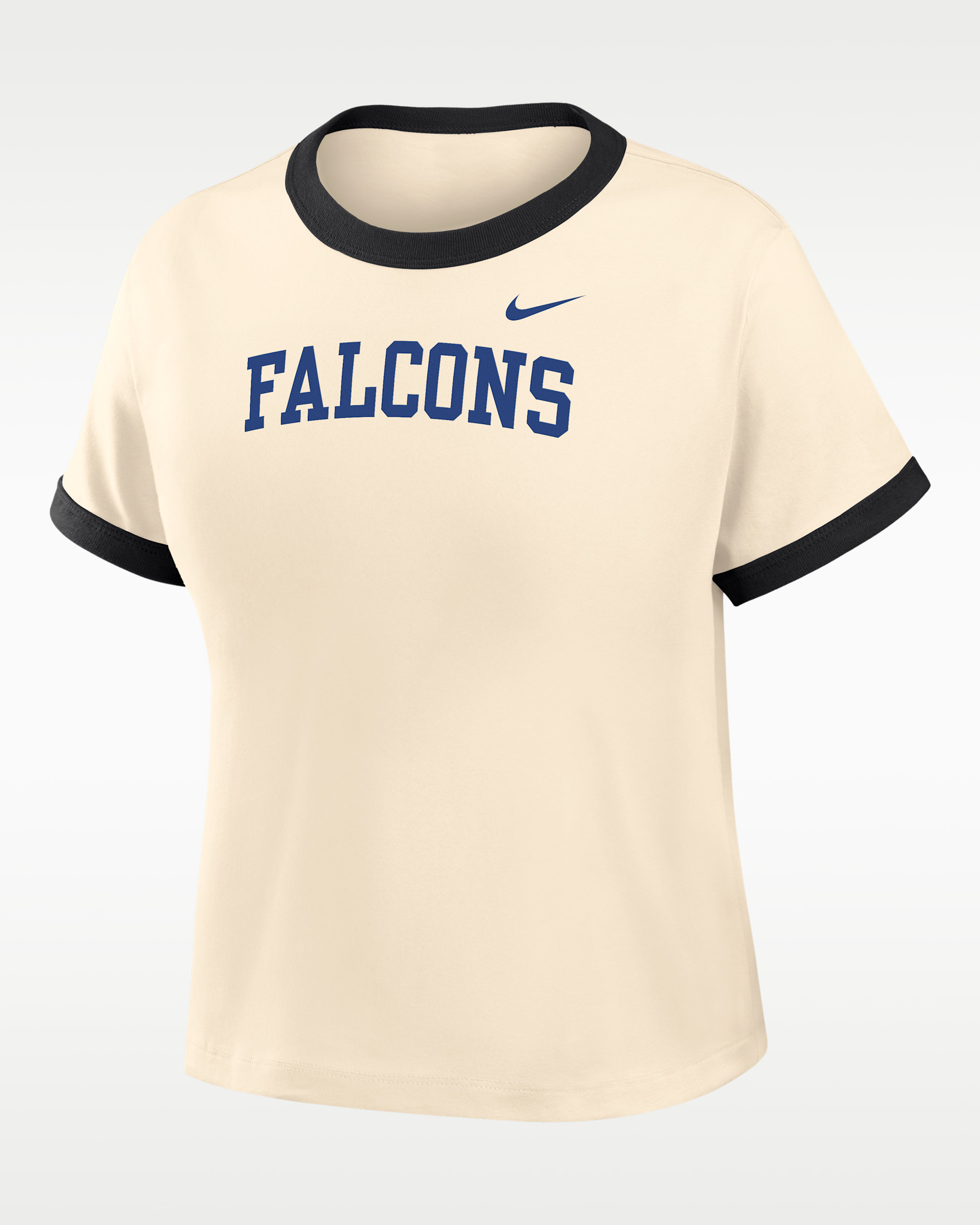 Playera Ringer para mujer Nike College (Air Force) - Natural/Negro