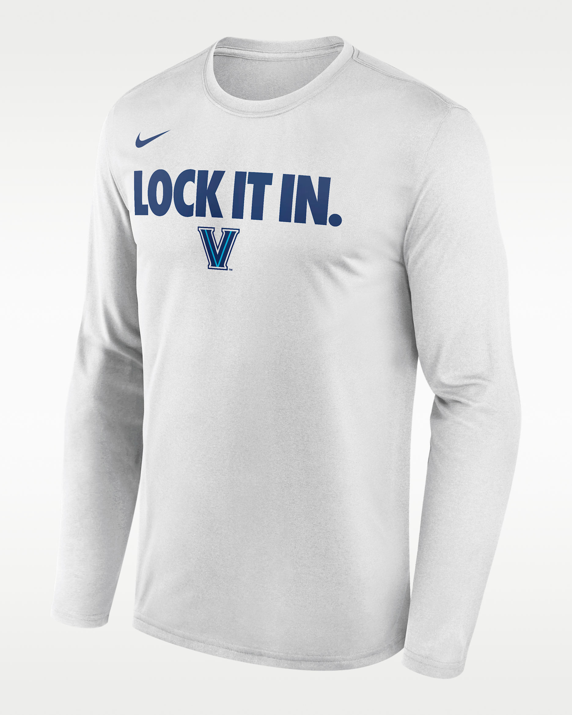 Villanova 2026 On-Court Bench Men's Nike Dri-FIT College Long-Sleeve T-Shirt - White