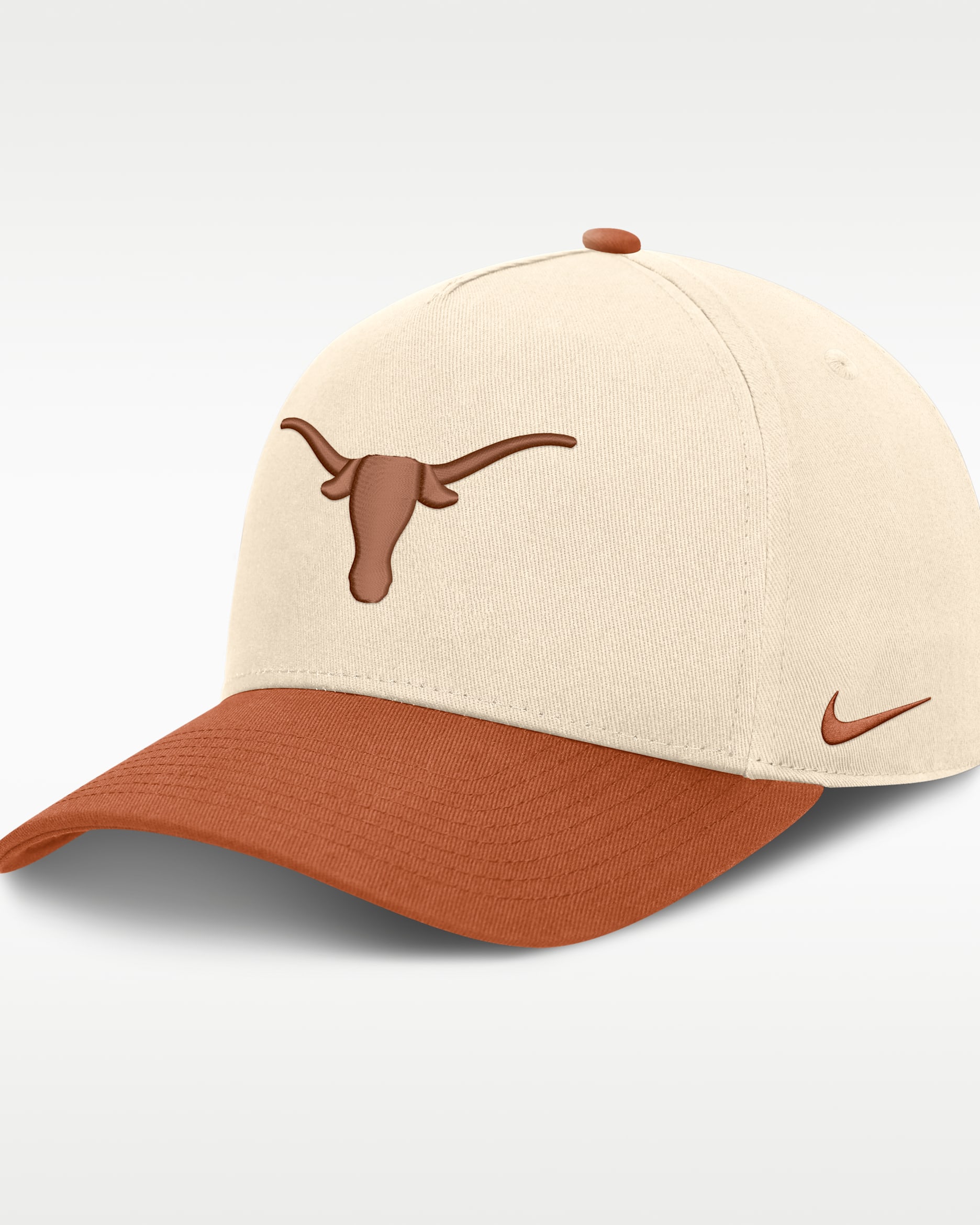 Texas Campus Prep Rise Men's Nike College A-Frame Adjustable Hat - Natural/Burnt Orange