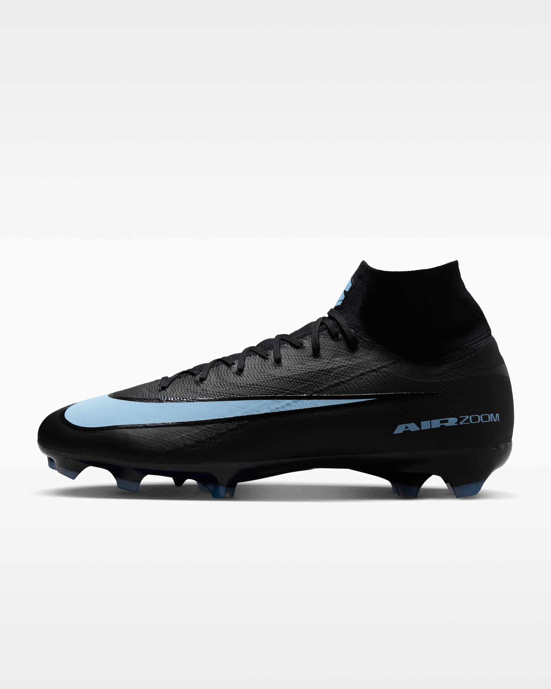 Nike Mercurial Superfly 10 Pro FG High-Top-Fußballschuh - Schwarz/Ice Blue