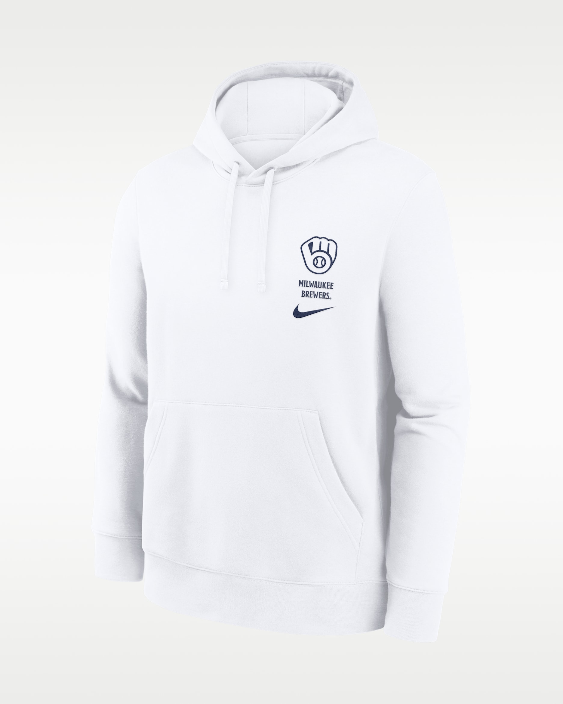 Sudadera con gorro sin cierre Nike de la MLB para hombre Milwaukee Brewers Minimal Club - Blanco
