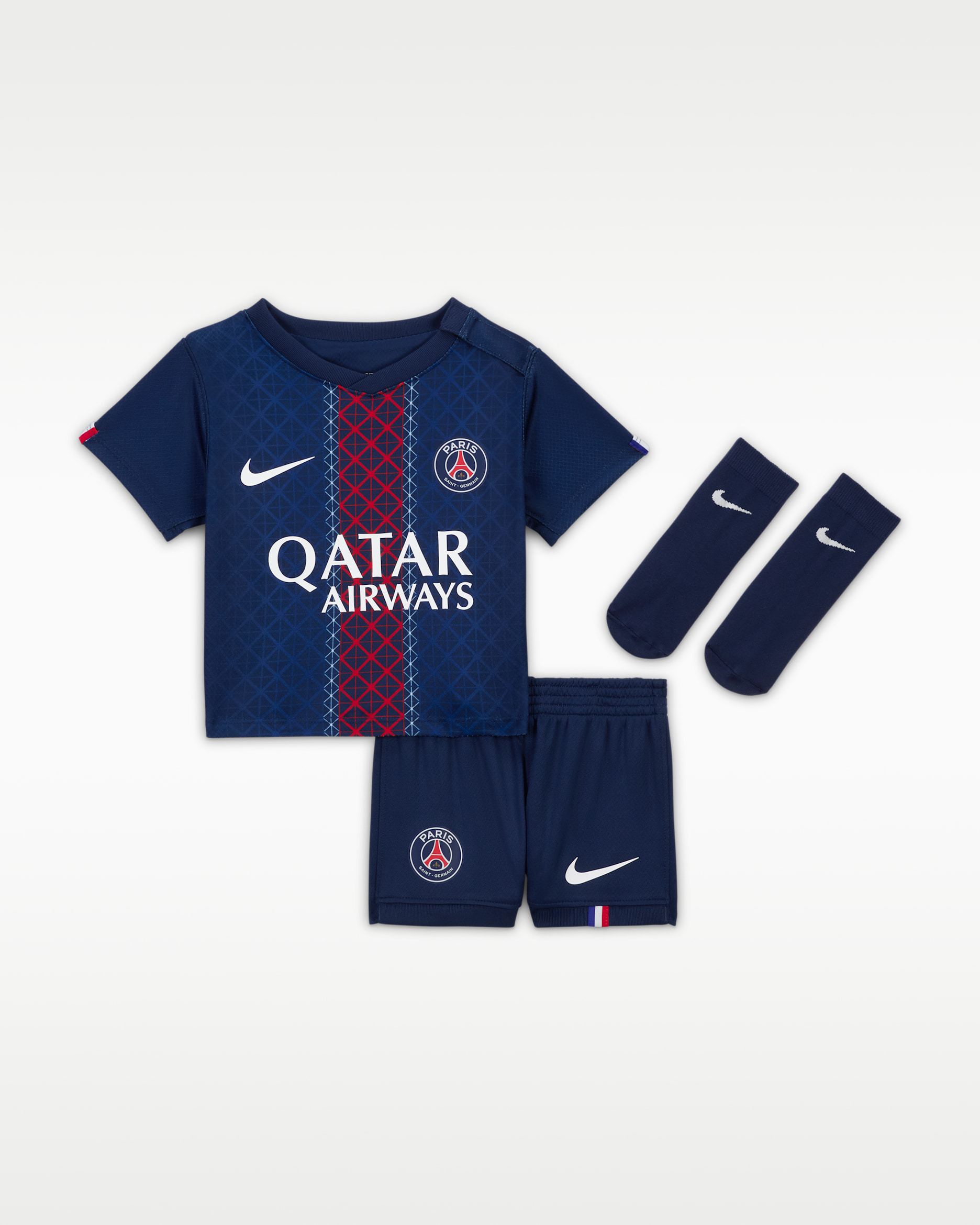 Paris Saint-Germain 2025/26 Stadium Home Baby/Toddler Nike Football Replica 3-Piece Kit - Midnight Navy/Midnight Navy/White