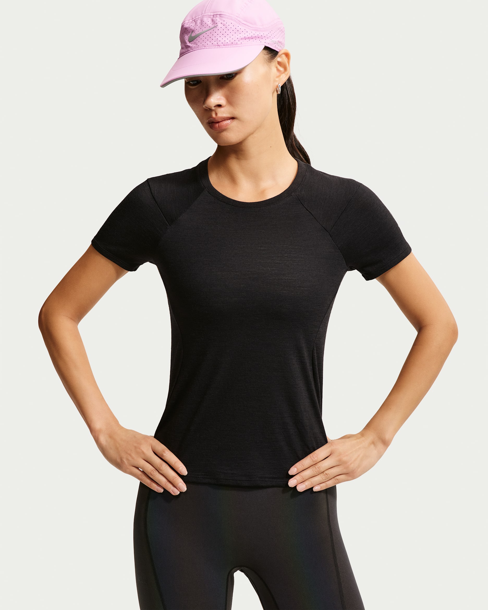 NikeLab | Running Women's Wool-Blend Short-Sleeve Top - Black/Black/Black