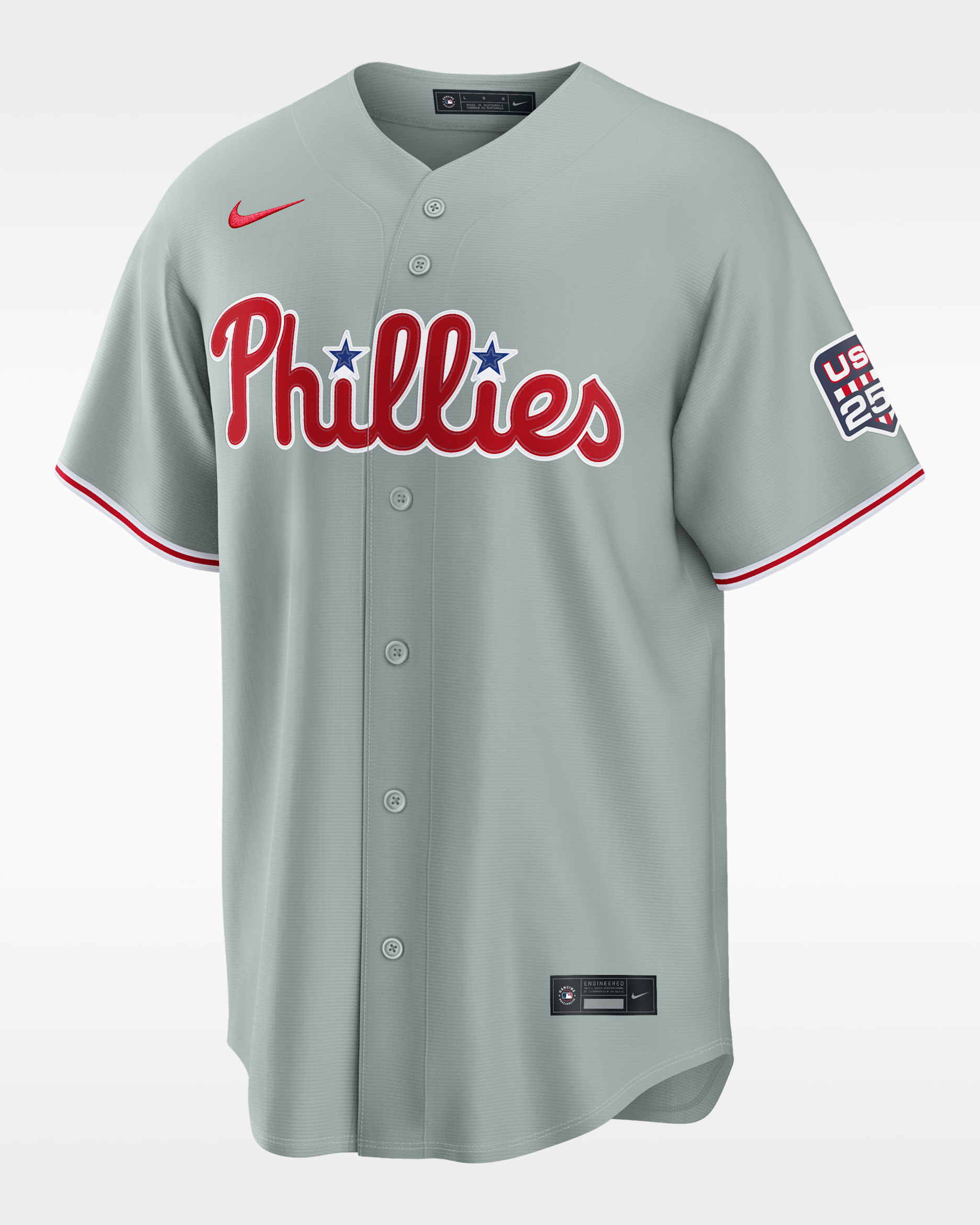 Kyle Schwarber Philadelphia Phillies USA 250 Men's Nike MLB Stadium Jersey - Grey