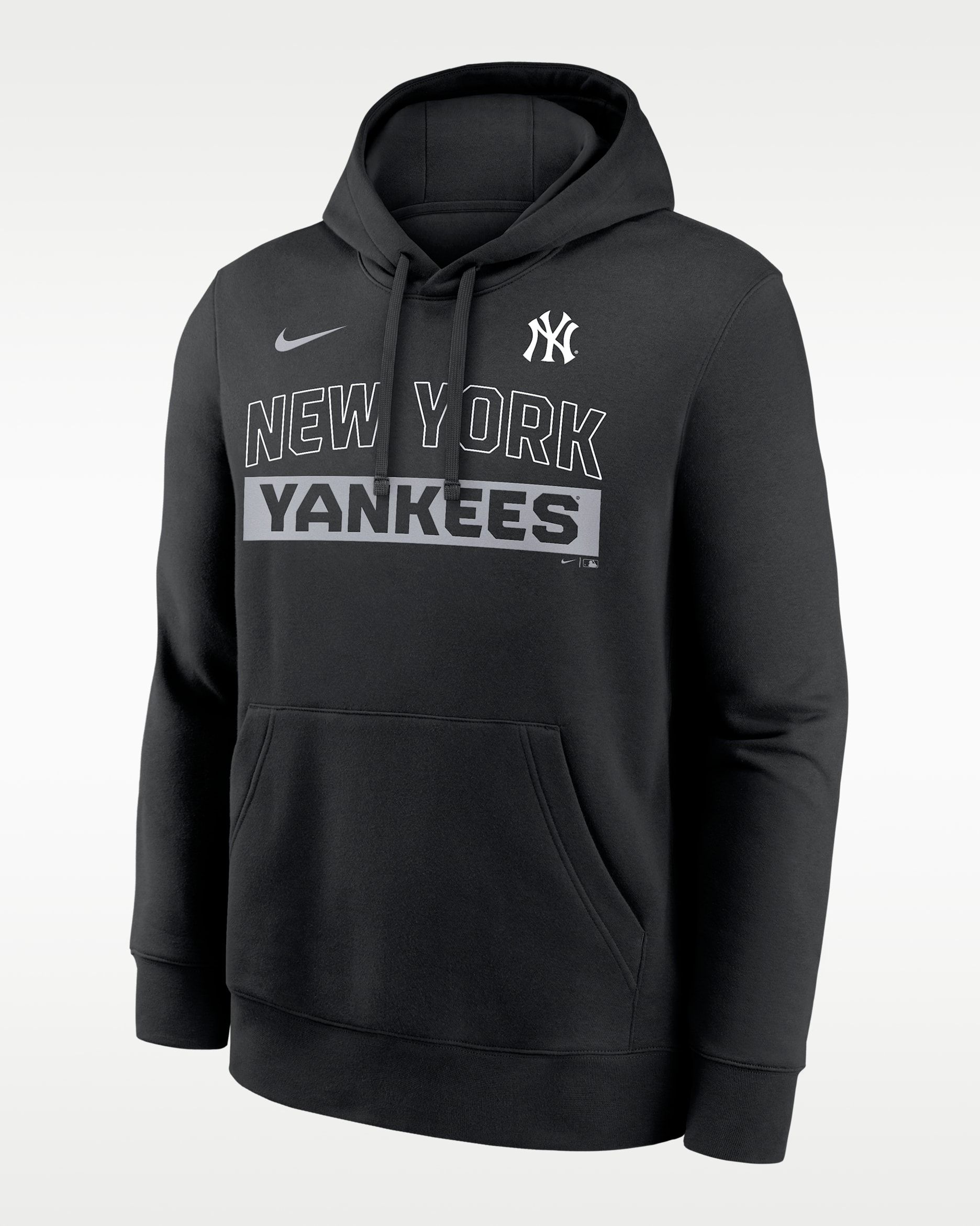 New York Yankees Club Men's Nike MLB Pullover Hoodie - Black