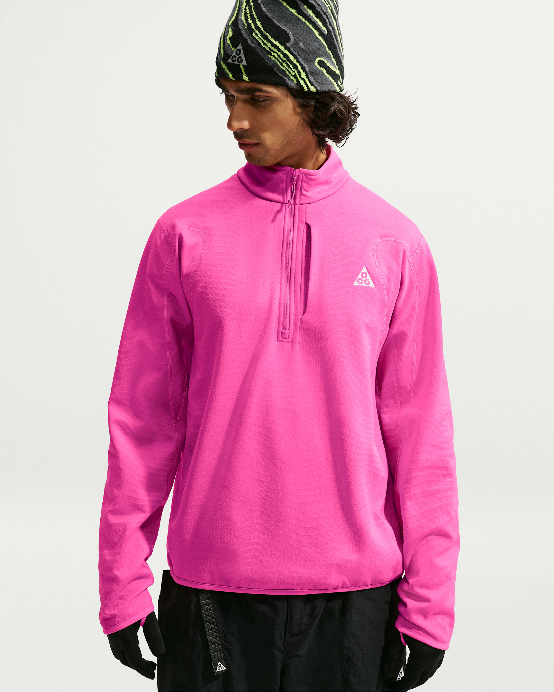 ACG "Wolf Grid" Therma-FIT Wanderoberteil mit Halbreißverschluss (Herren) - Desert Pink/Light Crimson/Summit White