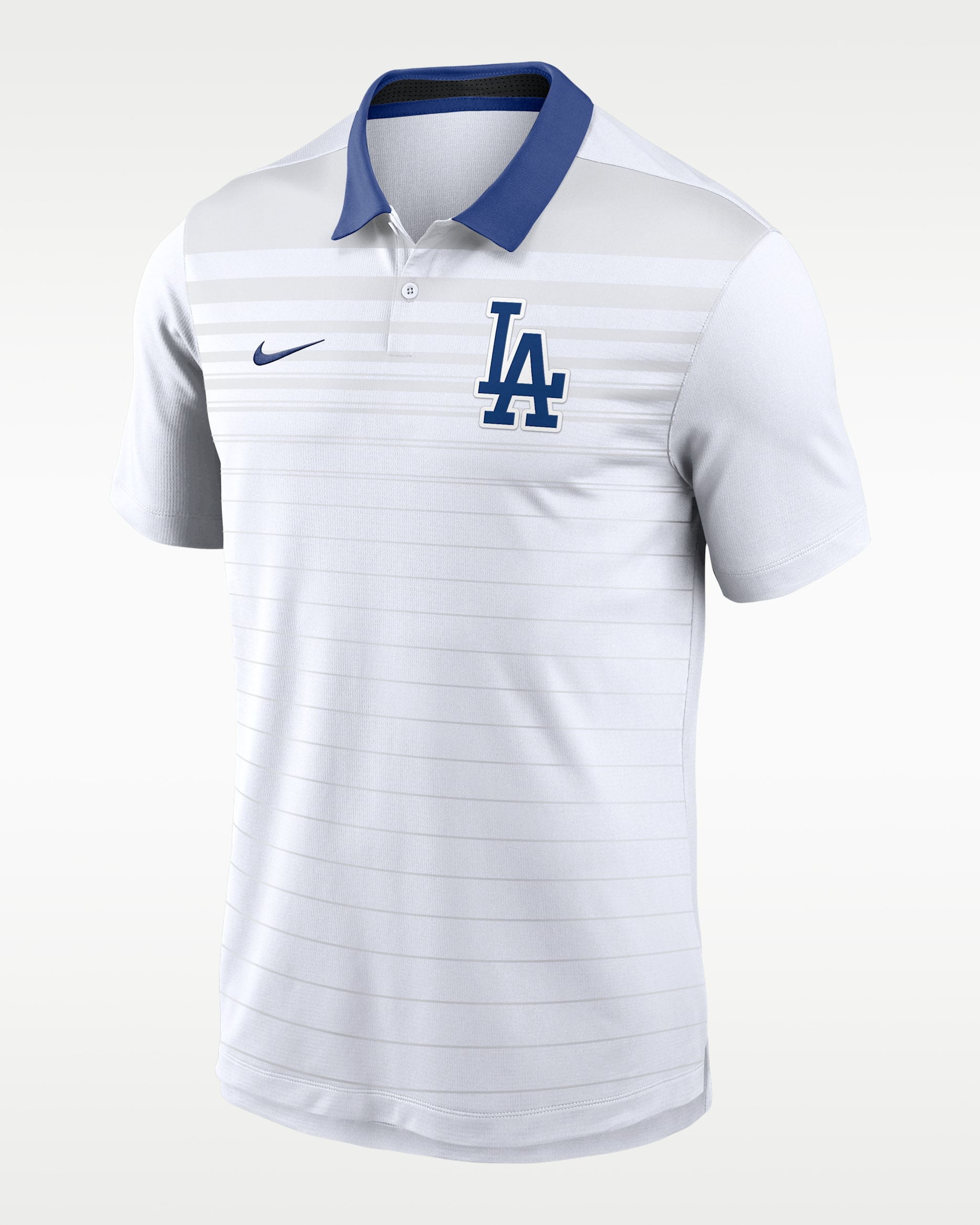 Los Angeles Dodgers Striped Vapor Men's Nike Dri-FIT MLB Polo - White/Royal
