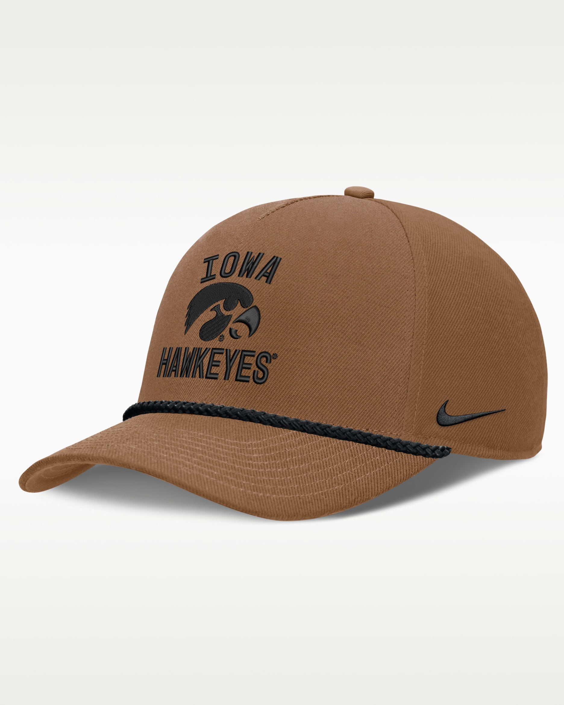 Gorra universitaria Nike ajustable para hombre Iowa 2026 Military Appreciation Rope Rise - Marrón