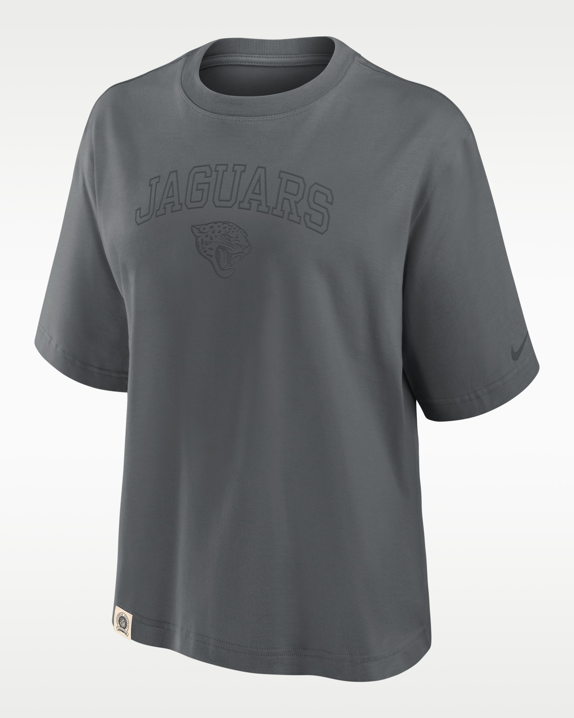Jacksonville Jaguars Arch Boxy Women's Nike NFL T-Shirt - Iron Grey