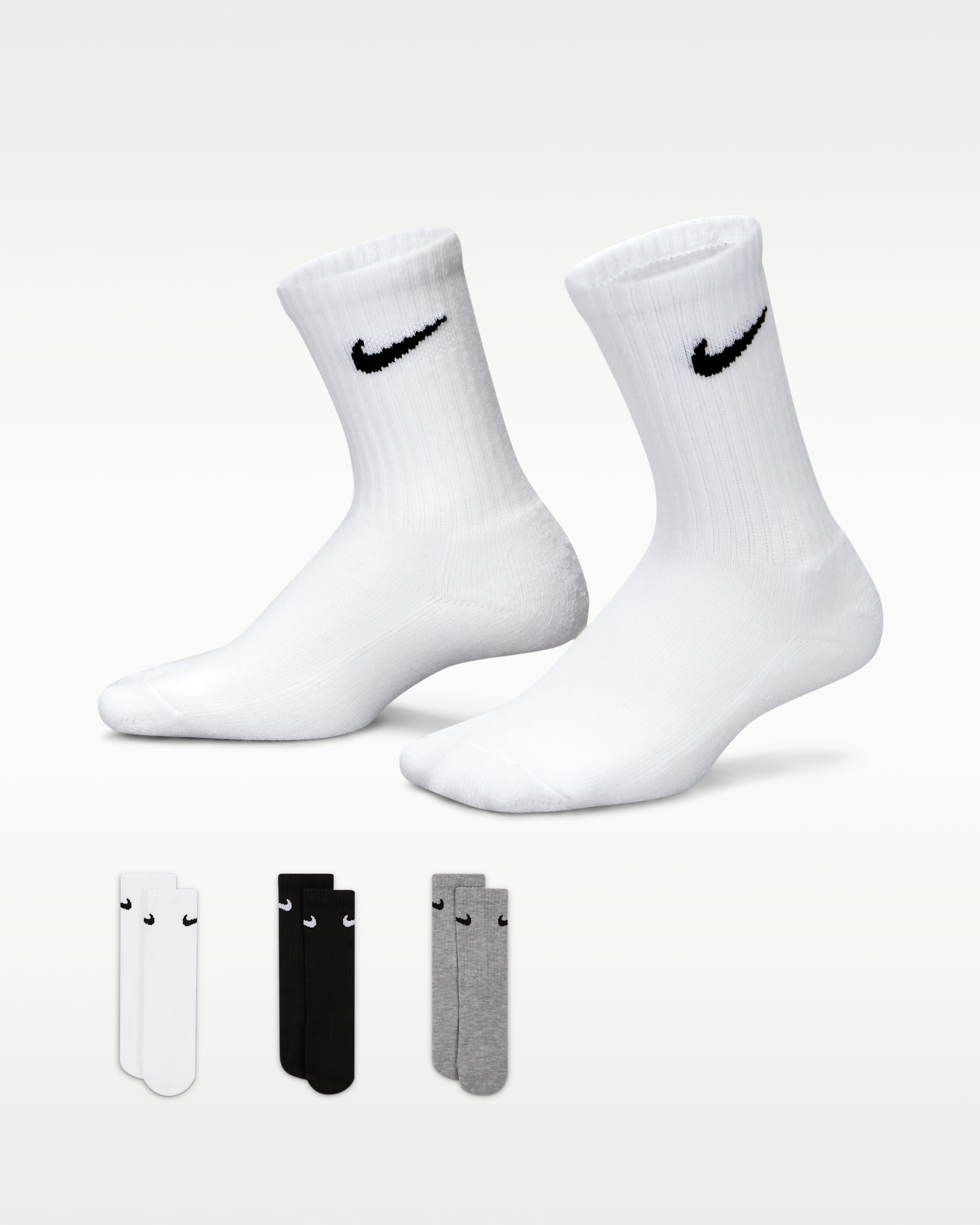 Nike Basics Kids' Crew Socks (3 Pairs) - White