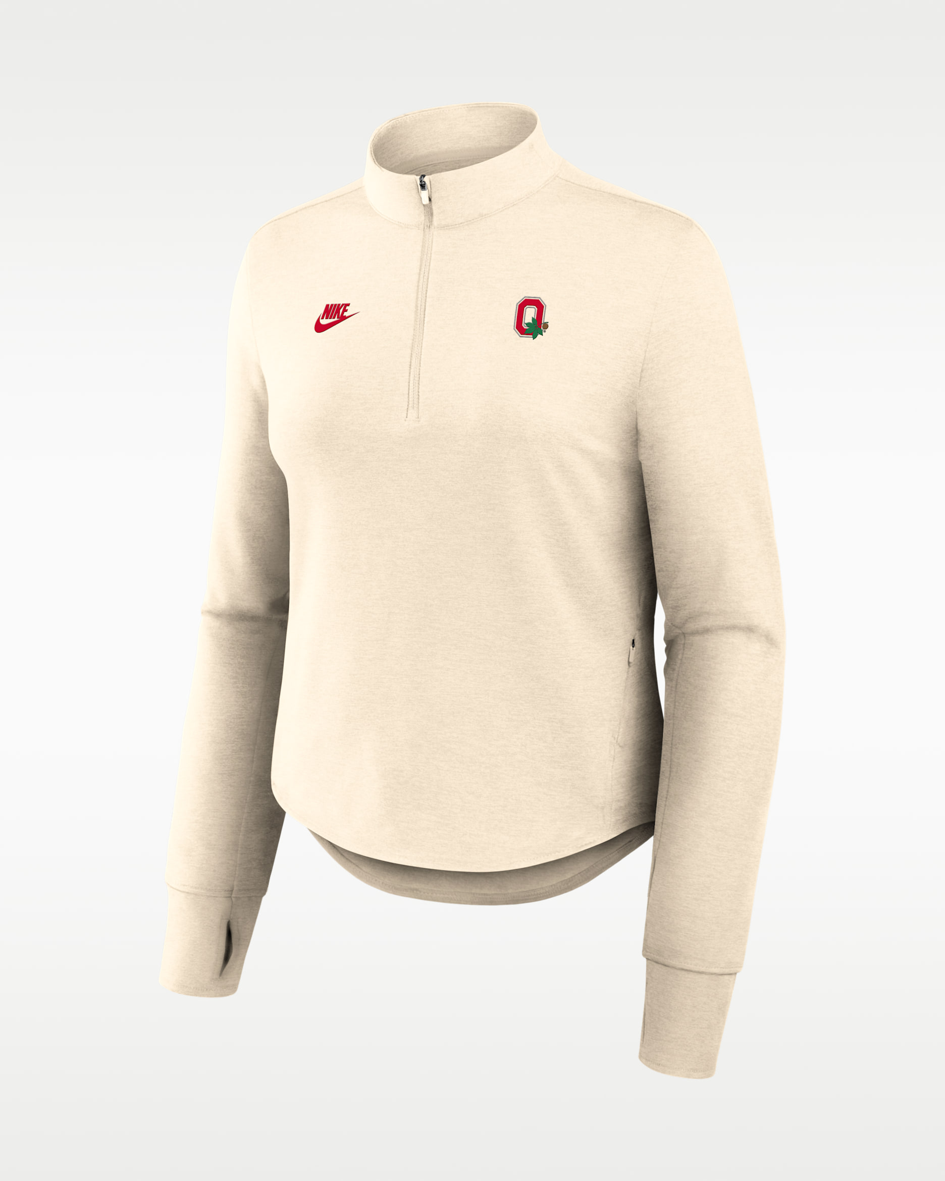 Ohio State Legacy Women's Nike Dri-FIT College Half-Zip Top - Natural